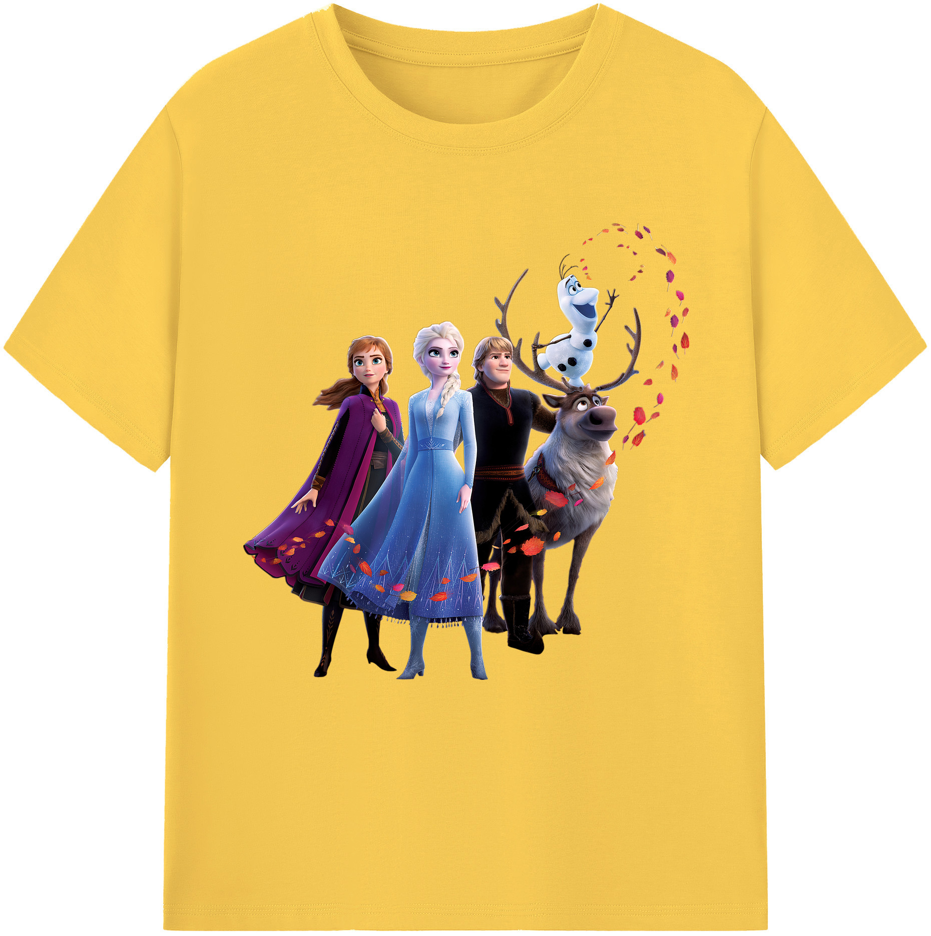 （画像用） アナと雪の女王 アンナ エルサ Frozen Anna Elsa 綿100％半袖Tシャツ（フロントプリント）