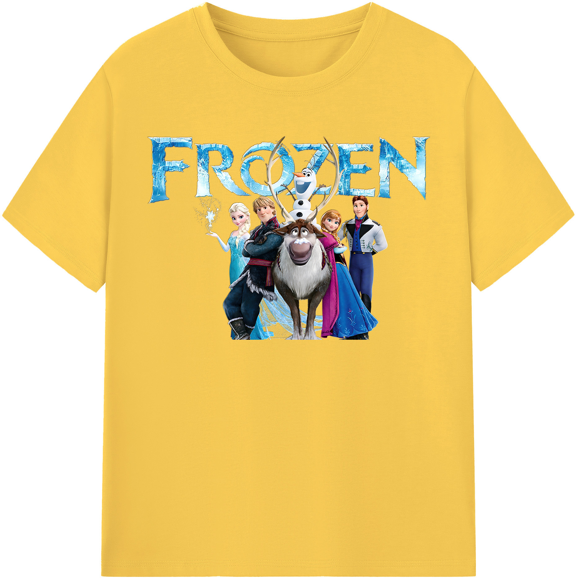 （画像用） アナと雪の女王 アンナ エルサ Frozen Anna Elsa 綿100％半袖Tシャツ（フロントプリント）