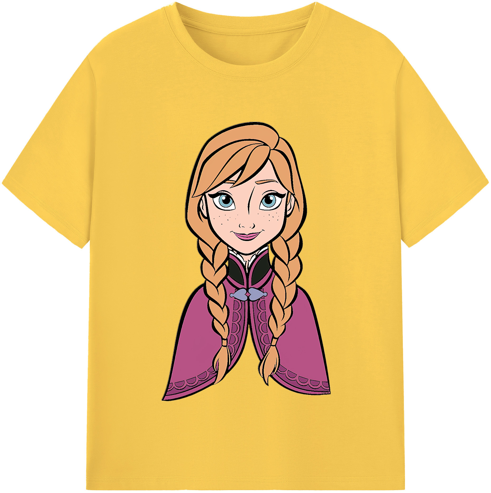 （画像用） アナと雪の女王 アンナ エルサ Frozen Anna Elsa 綿100％半袖Tシャツ（フロントプリント）