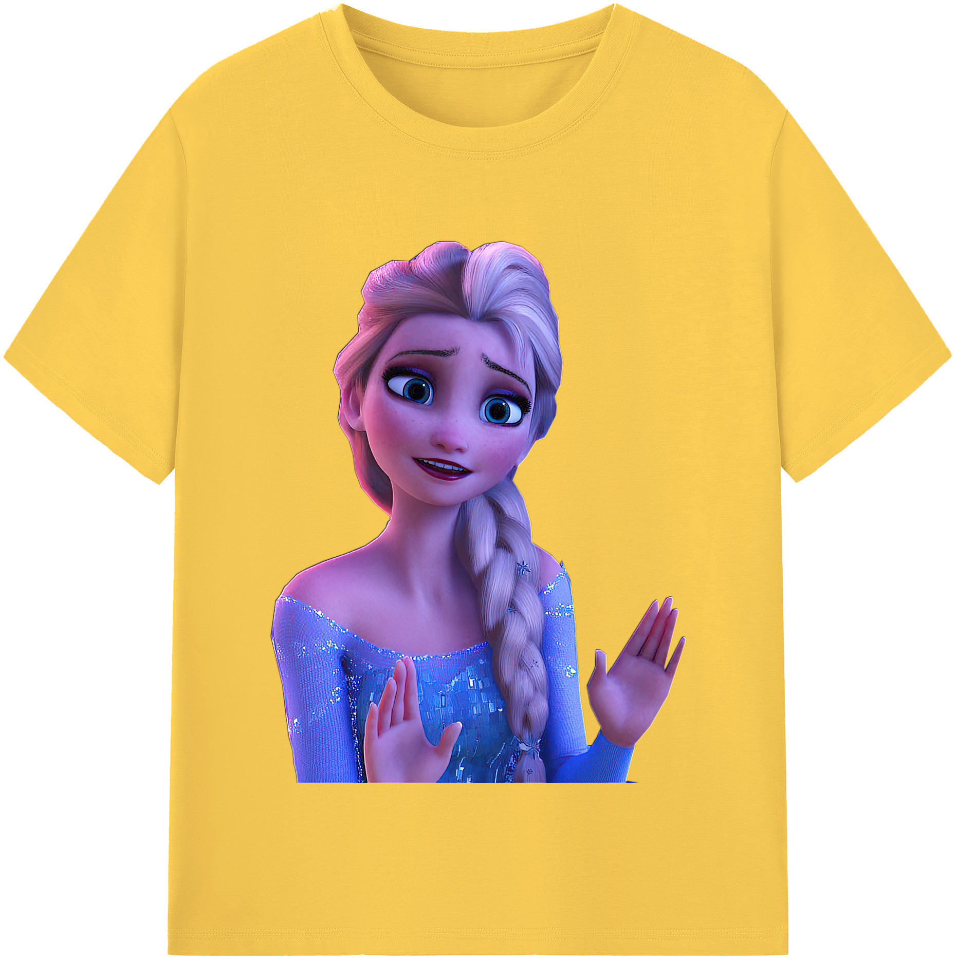 （画像用） アナと雪の女王 アンナ エルサ Frozen Anna Elsa 綿100％半袖Tシャツ（フロントプリント）