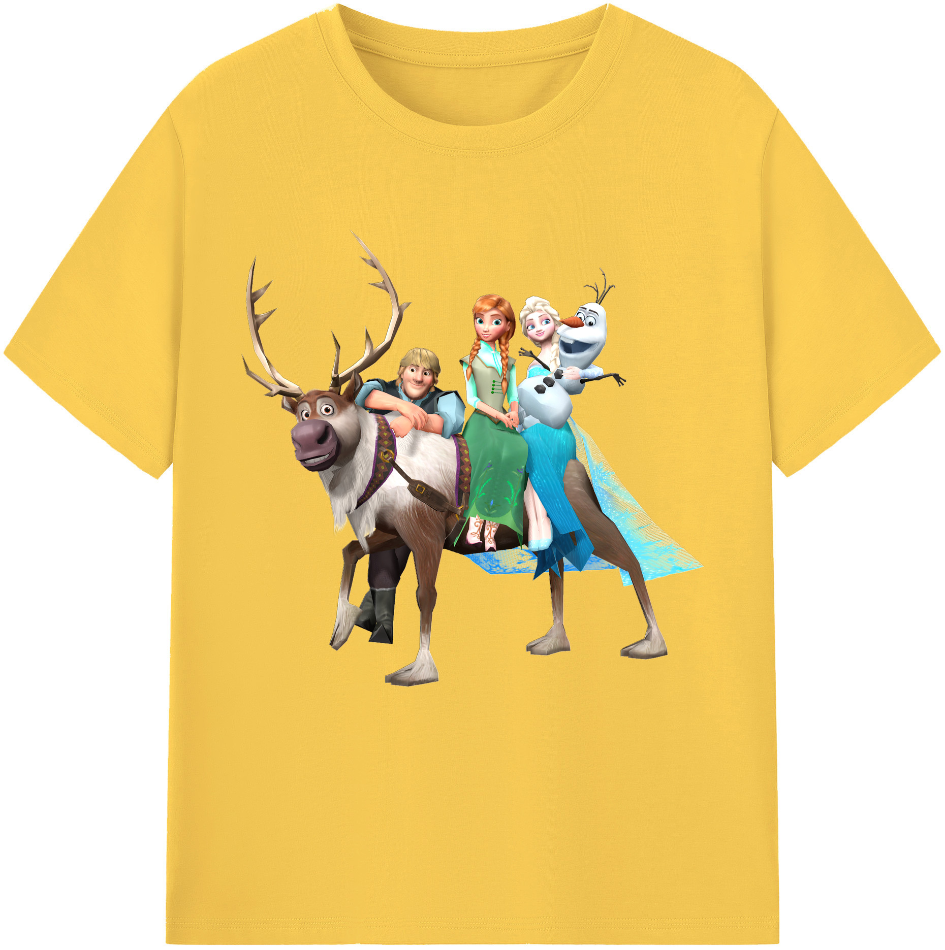 （画像用） アナと雪の女王 アンナ エルサ Frozen Anna Elsa 綿100％半袖Tシャツ（フロントプリント）