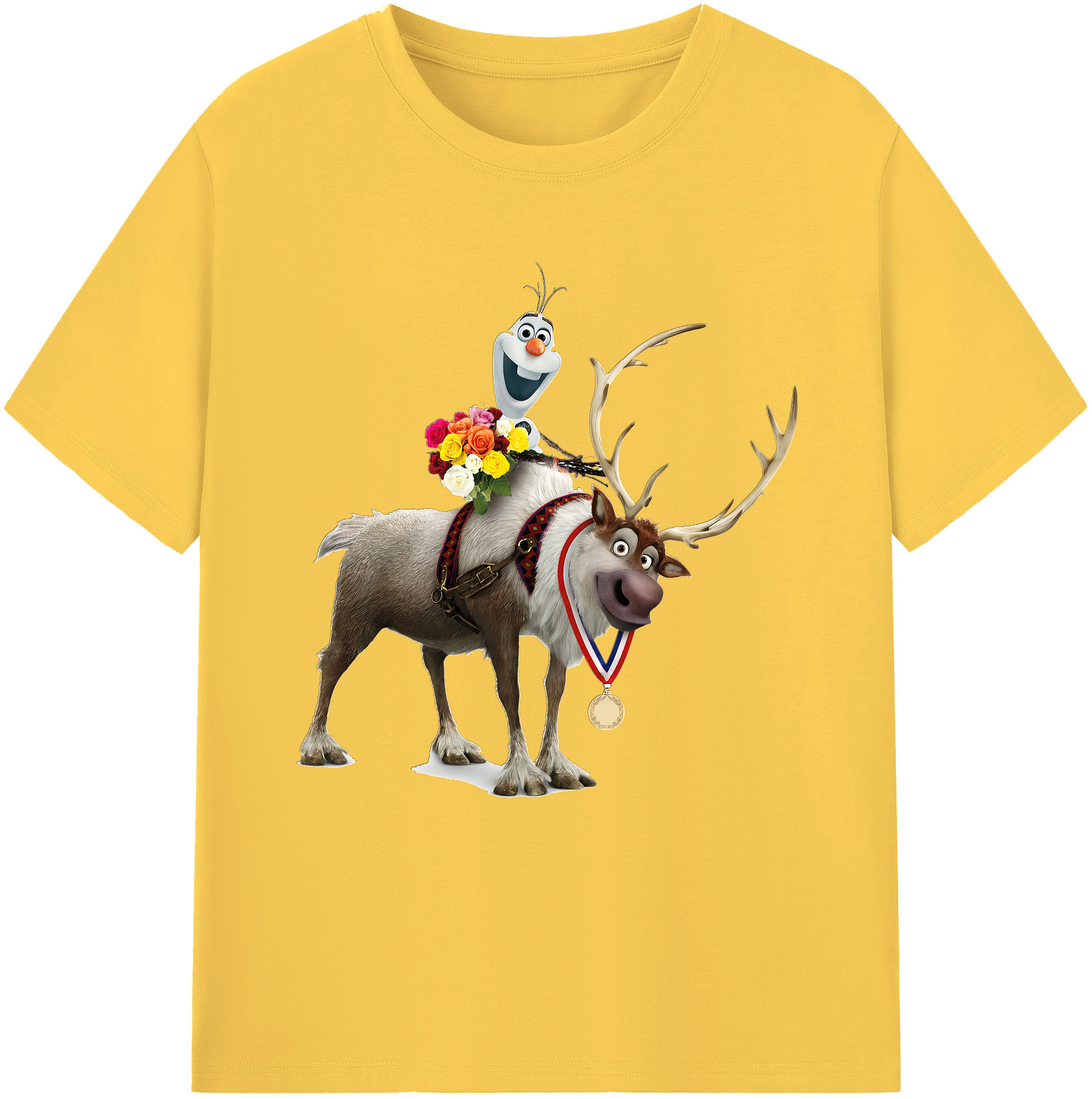 （画像用） アナと雪の女王 アンナ エルサ Frozen Anna Elsa 綿100％半袖Tシャツ（フロントプリント）