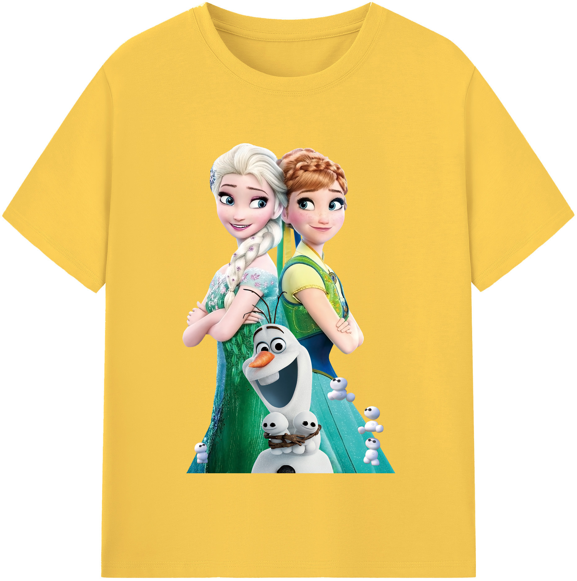（画像用） アナと雪の女王 アンナ エルサ Frozen Anna Elsa 綿100％半袖Tシャツ（フロントプリント）