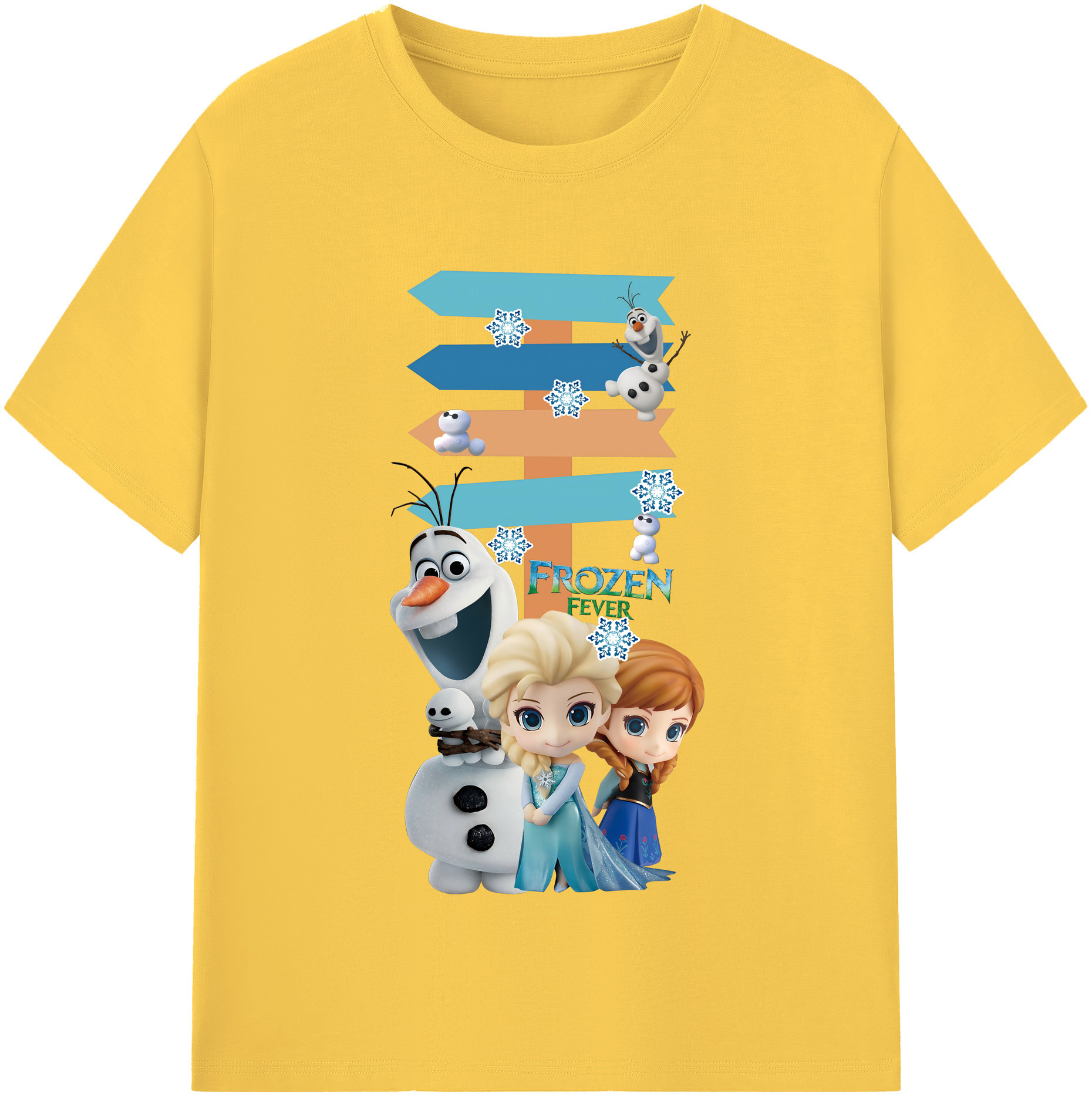 （画像用） アナと雪の女王 アンナ エルサ Frozen Anna Elsa 綿100％半袖Tシャツ（フロントプリント）