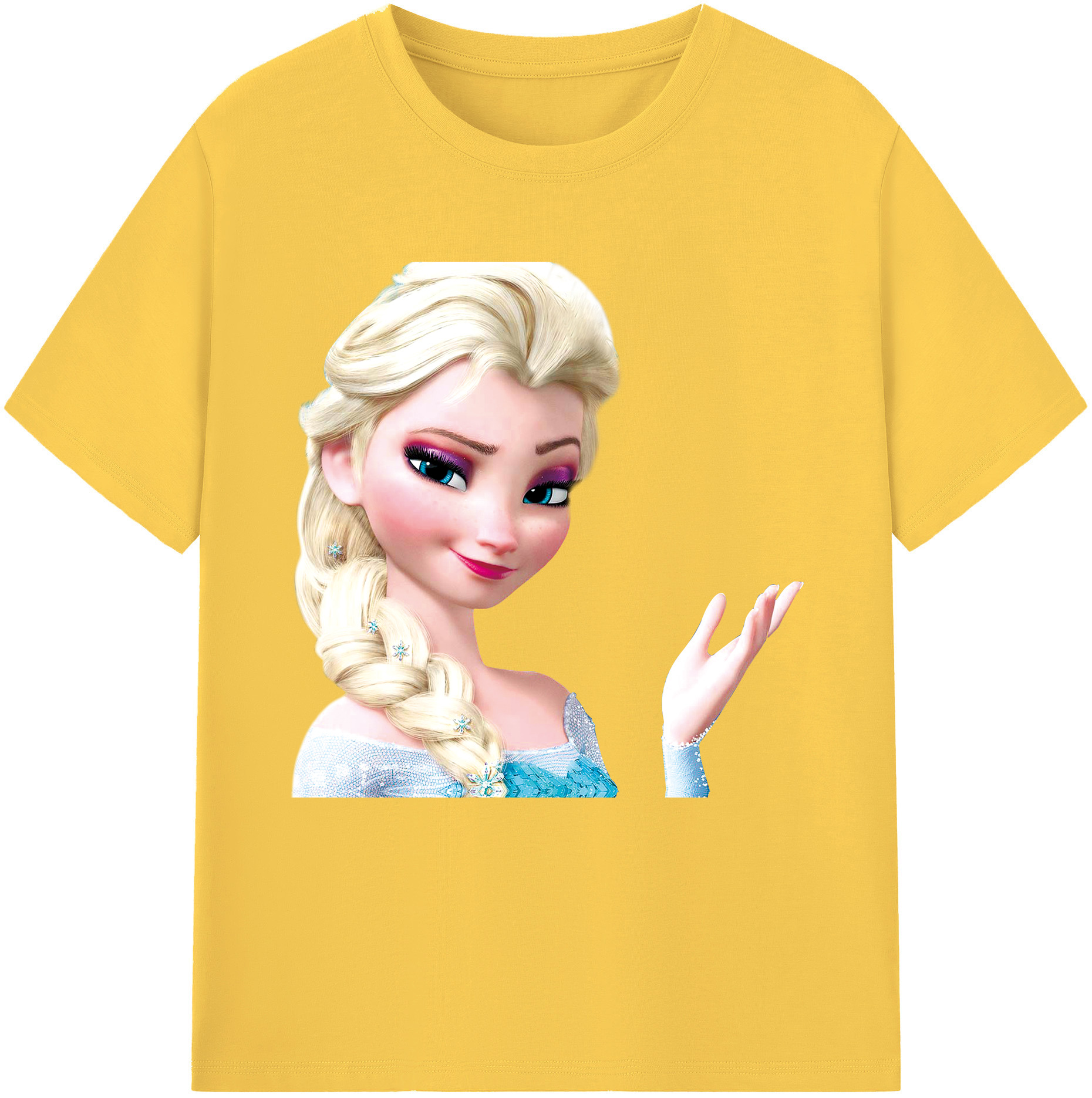 （画像用） アナと雪の女王 アンナ エルサ Frozen Anna Elsa 綿100％半袖Tシャツ（フロントプリント）