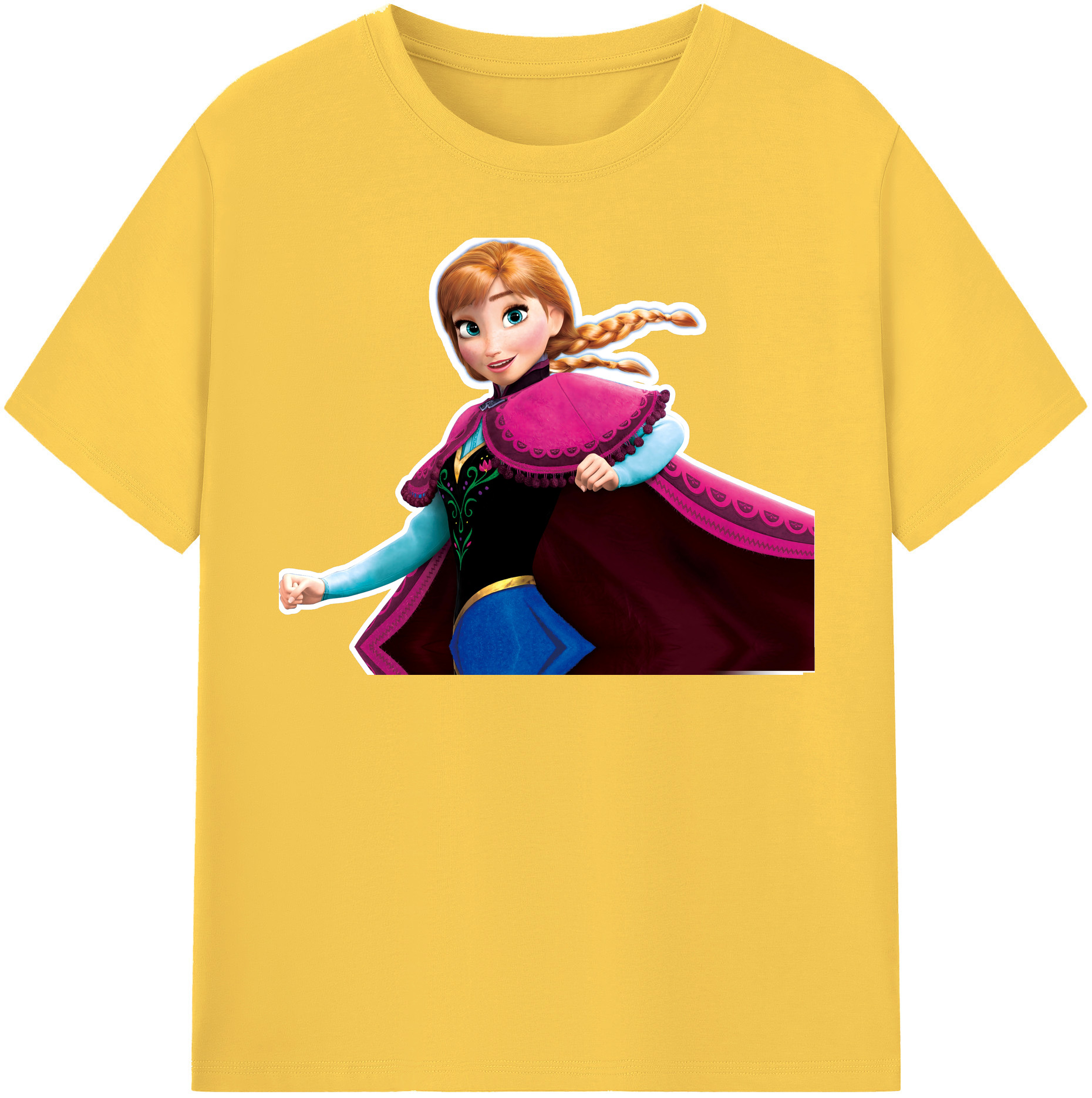 （画像用） アナと雪の女王 アンナ エルサ Frozen Anna Elsa 綿100％半袖Tシャツ（フロントプリント）