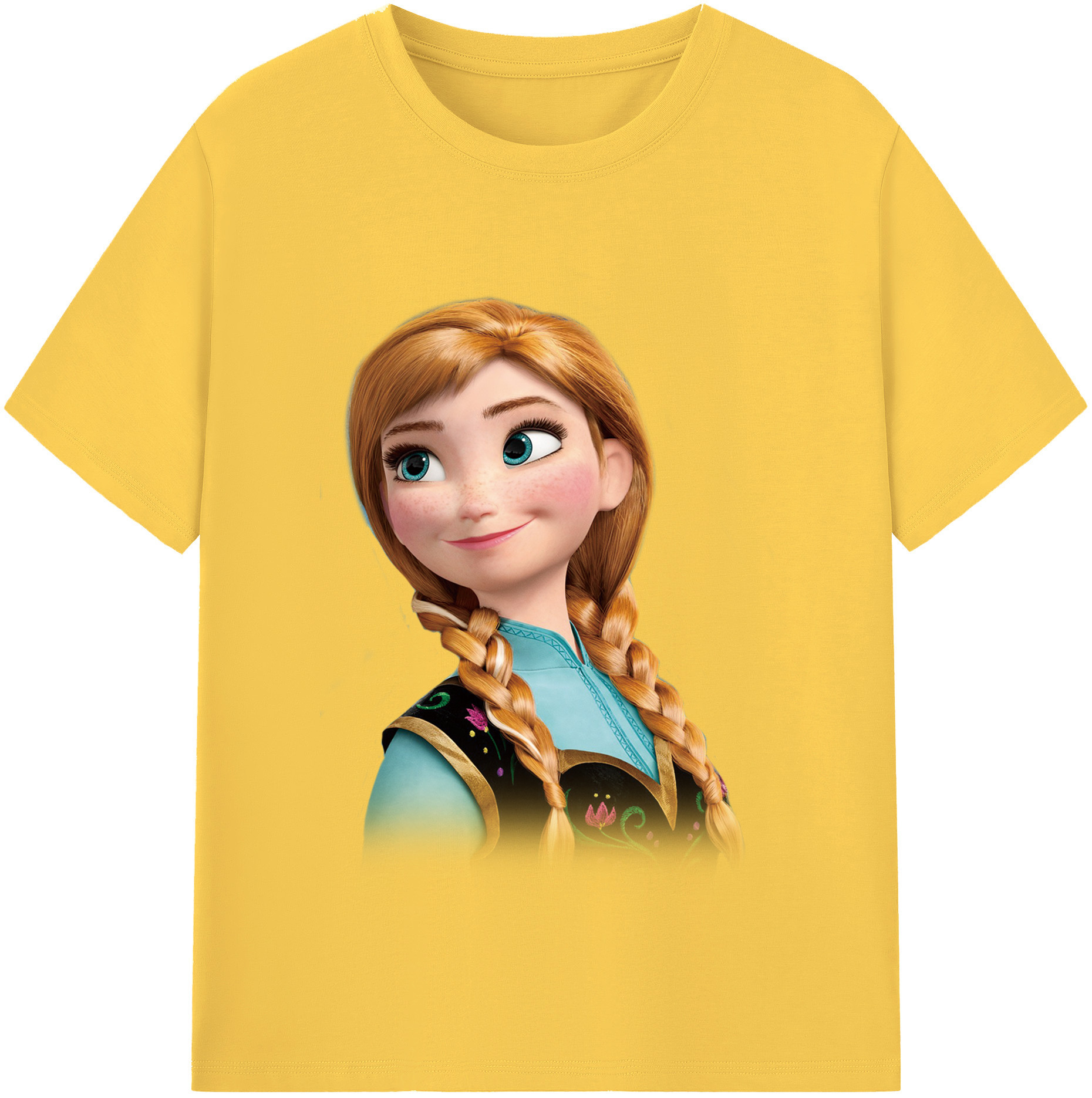 （画像用） アナと雪の女王 アンナ エルサ Frozen Anna Elsa 綿100％半袖Tシャツ（フロントプリント）