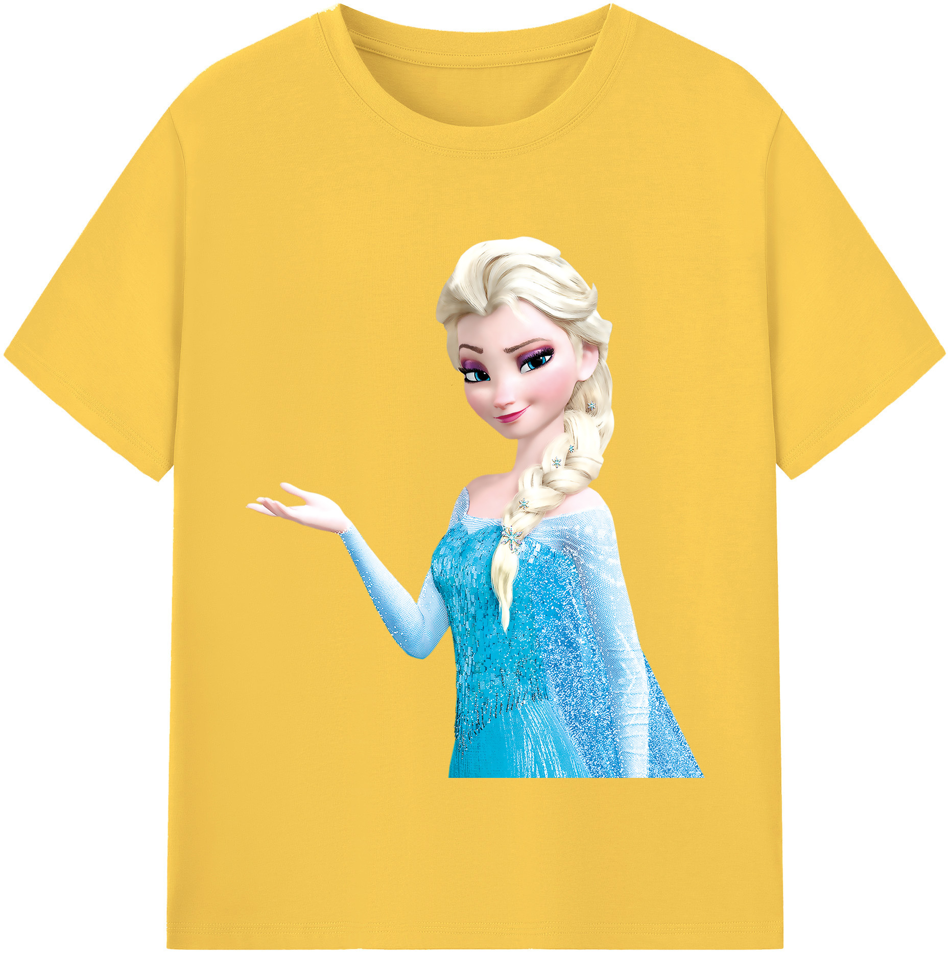（画像用） アナと雪の女王 アンナ エルサ Frozen Anna Elsa 綿100％半袖Tシャツ（フロントプリント）