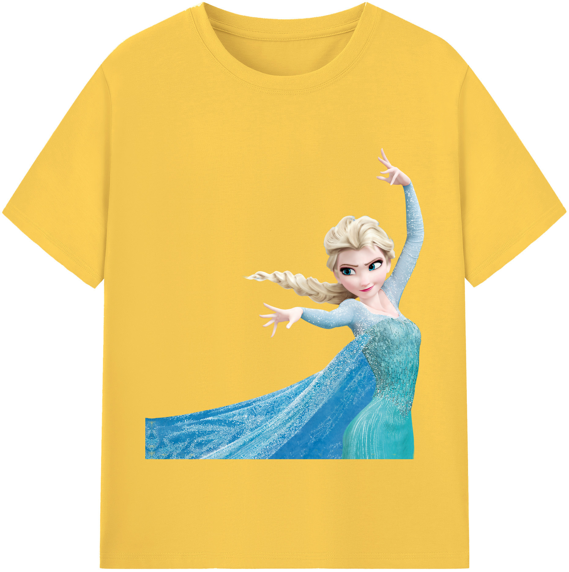 （画像用） アナと雪の女王 アンナ エルサ Frozen Anna Elsa 綿100％半袖Tシャツ（フロントプリント）