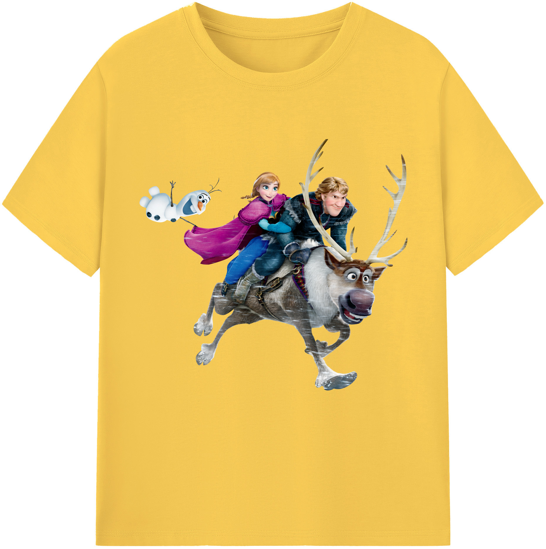 （画像用） アナと雪の女王 アンナ エルサ Frozen Anna Elsa 綿100％半袖Tシャツ（フロントプリント）