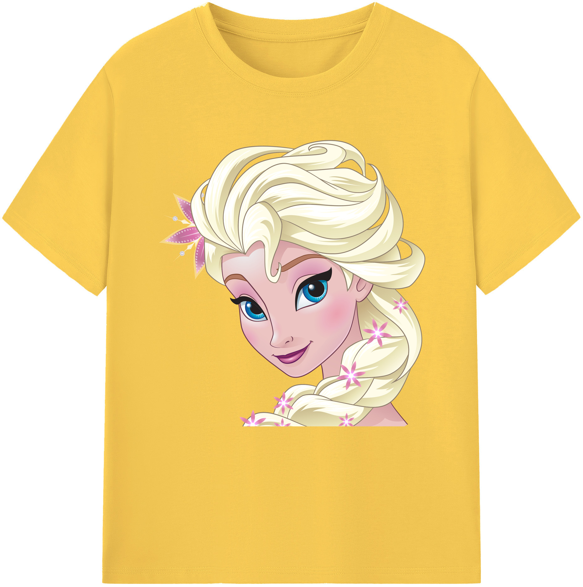 （画像用） アナと雪の女王 アンナ エルサ Frozen Anna Elsa 綿100％半袖Tシャツ（フロントプリント）