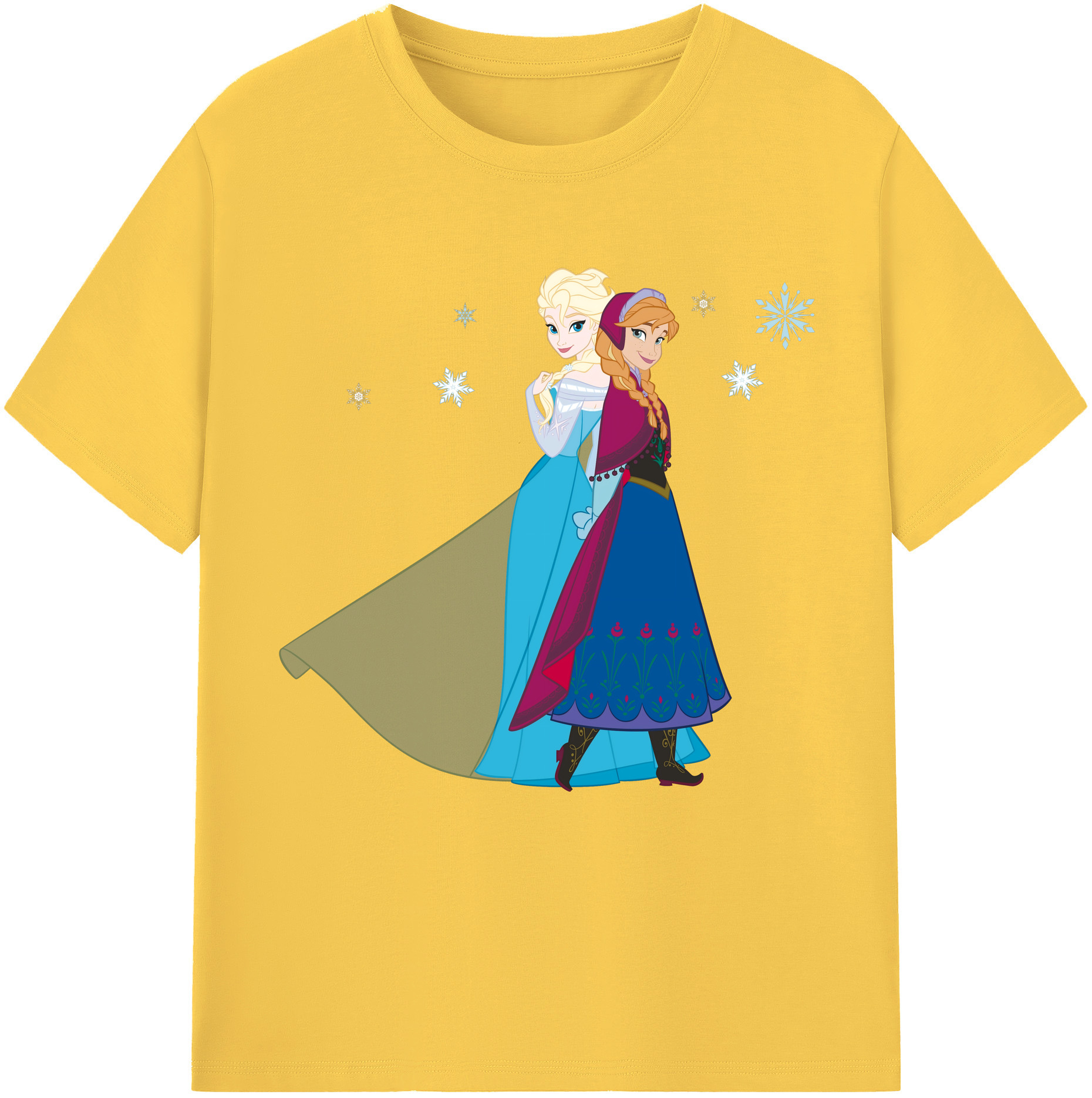 （画像用） アナと雪の女王 アンナ エルサ Frozen Anna Elsa 綿100％半袖Tシャツ（フロントプリント）