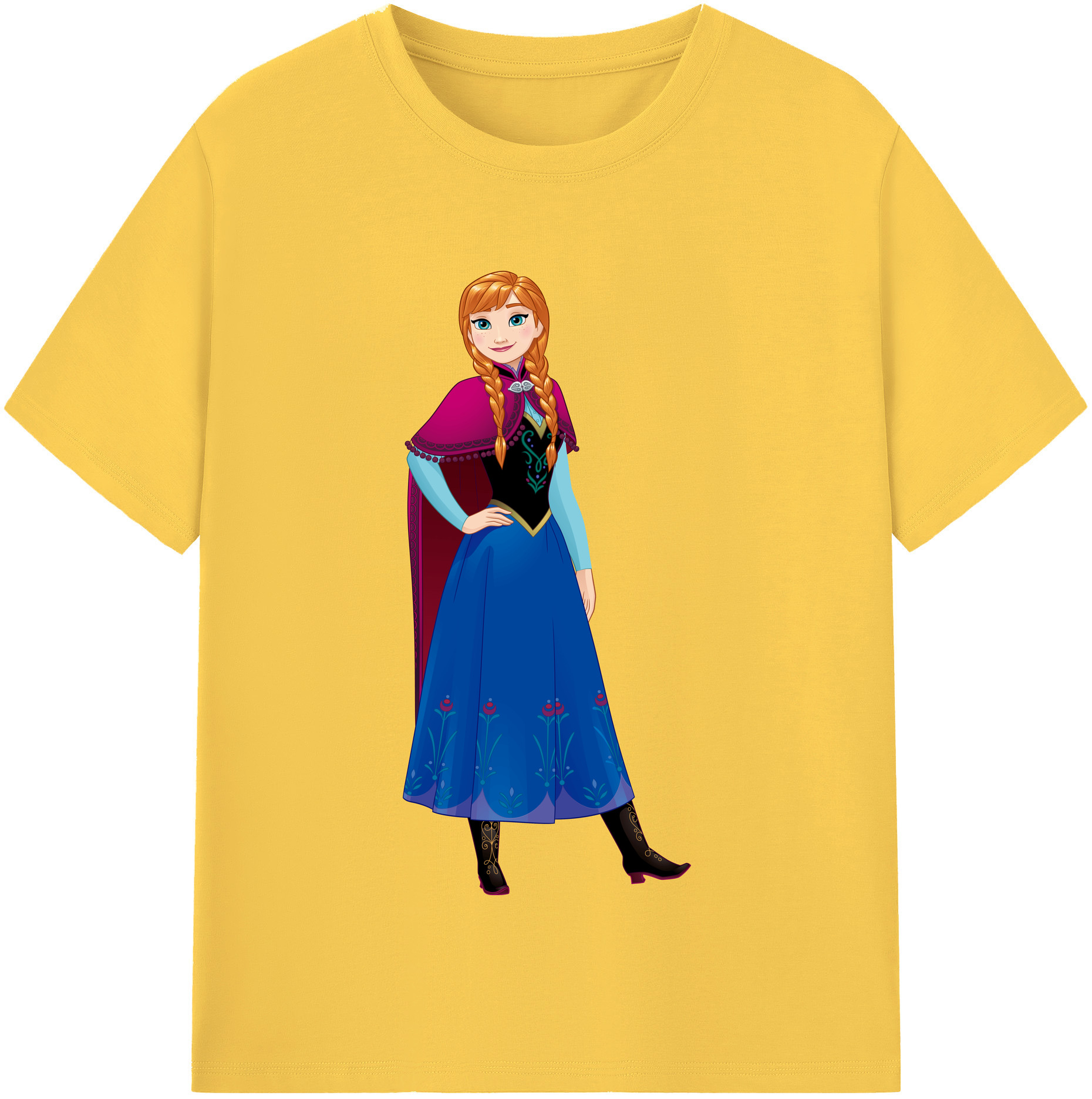（画像用） アナと雪の女王 アンナ エルサ Frozen Anna Elsa 綿100％半袖Tシャツ（フロントプリント）