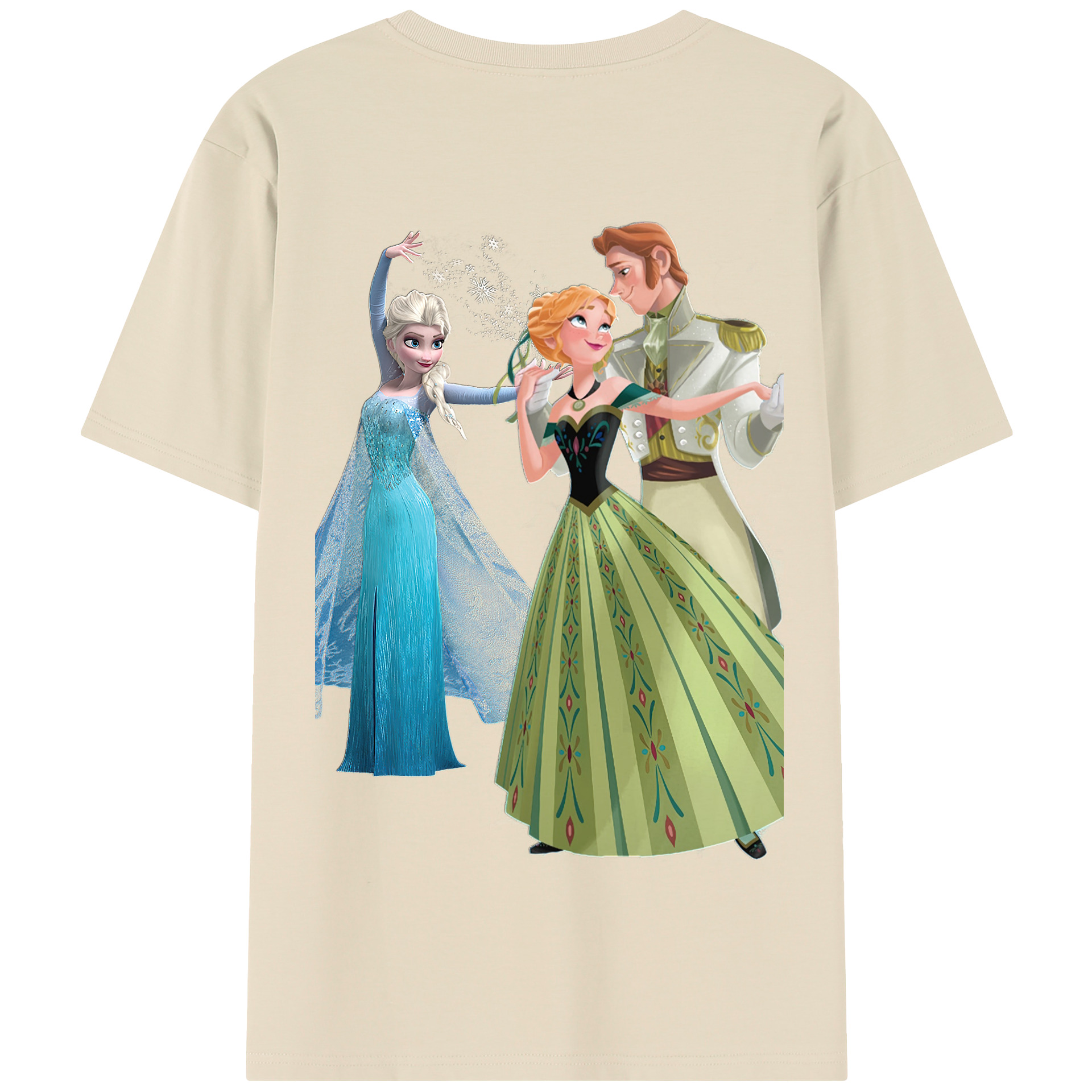 （画像用） アナと雪の女王 アンナ エルサ Frozen Anna Elsa 綿100％半袖Tシャツ（背面プリント）