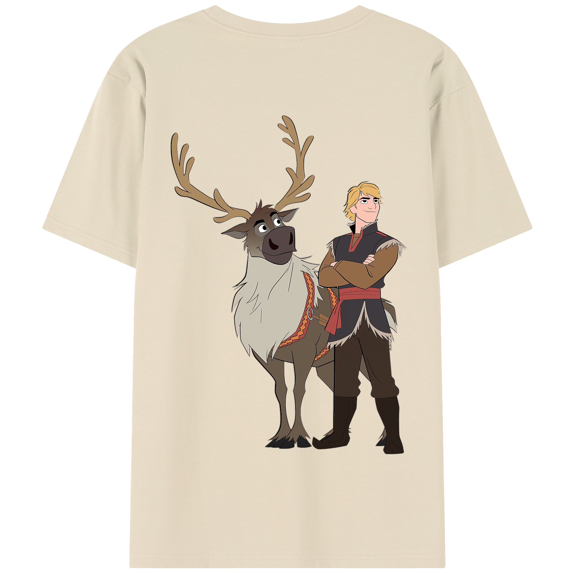 （画像用） アナと雪の女王 アンナ エルサ Frozen Anna Elsa 綿100％半袖Tシャツ（背面プリント）