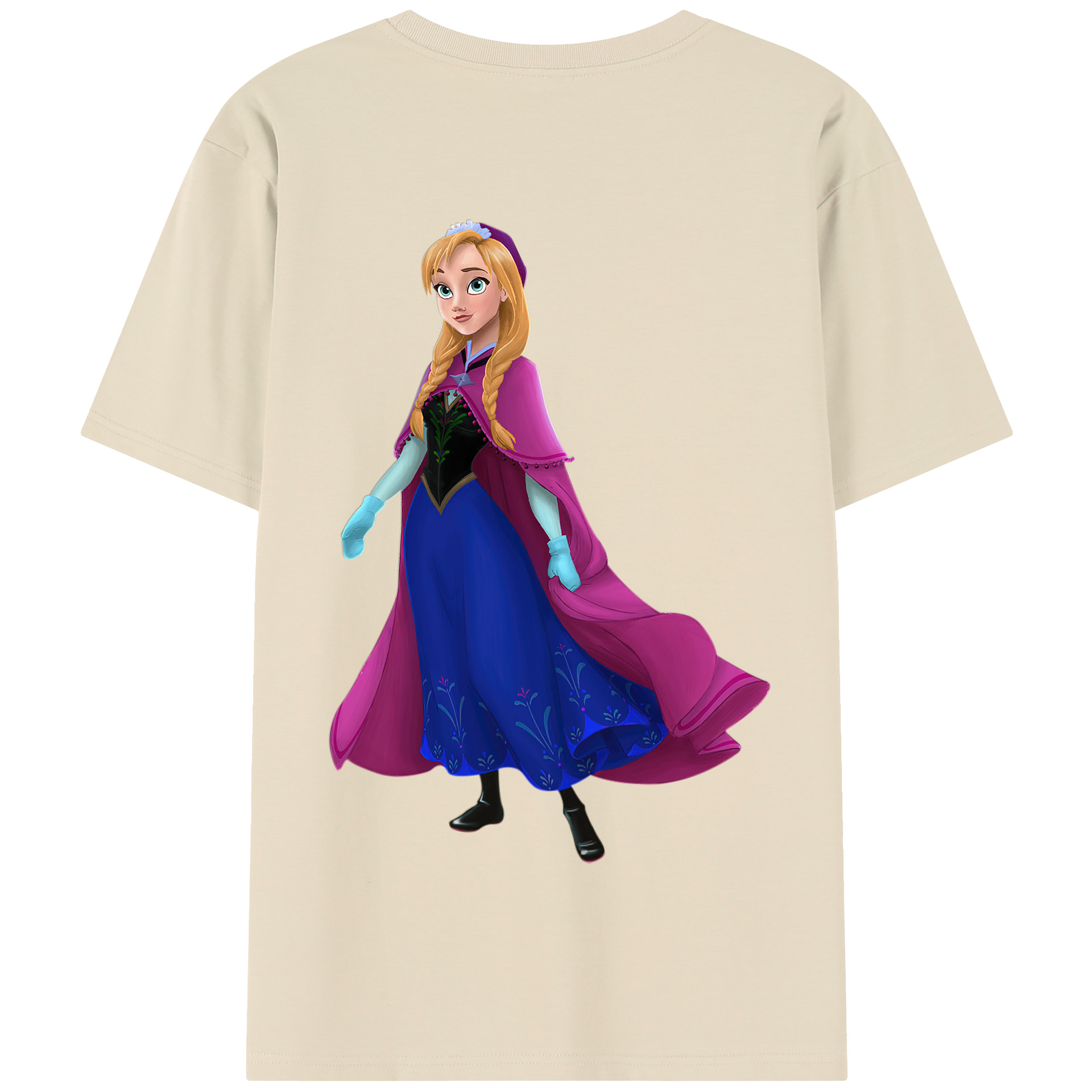 （画像用） アナと雪の女王 アンナ エルサ Frozen Anna Elsa 綿100％半袖Tシャツ（背面プリント）