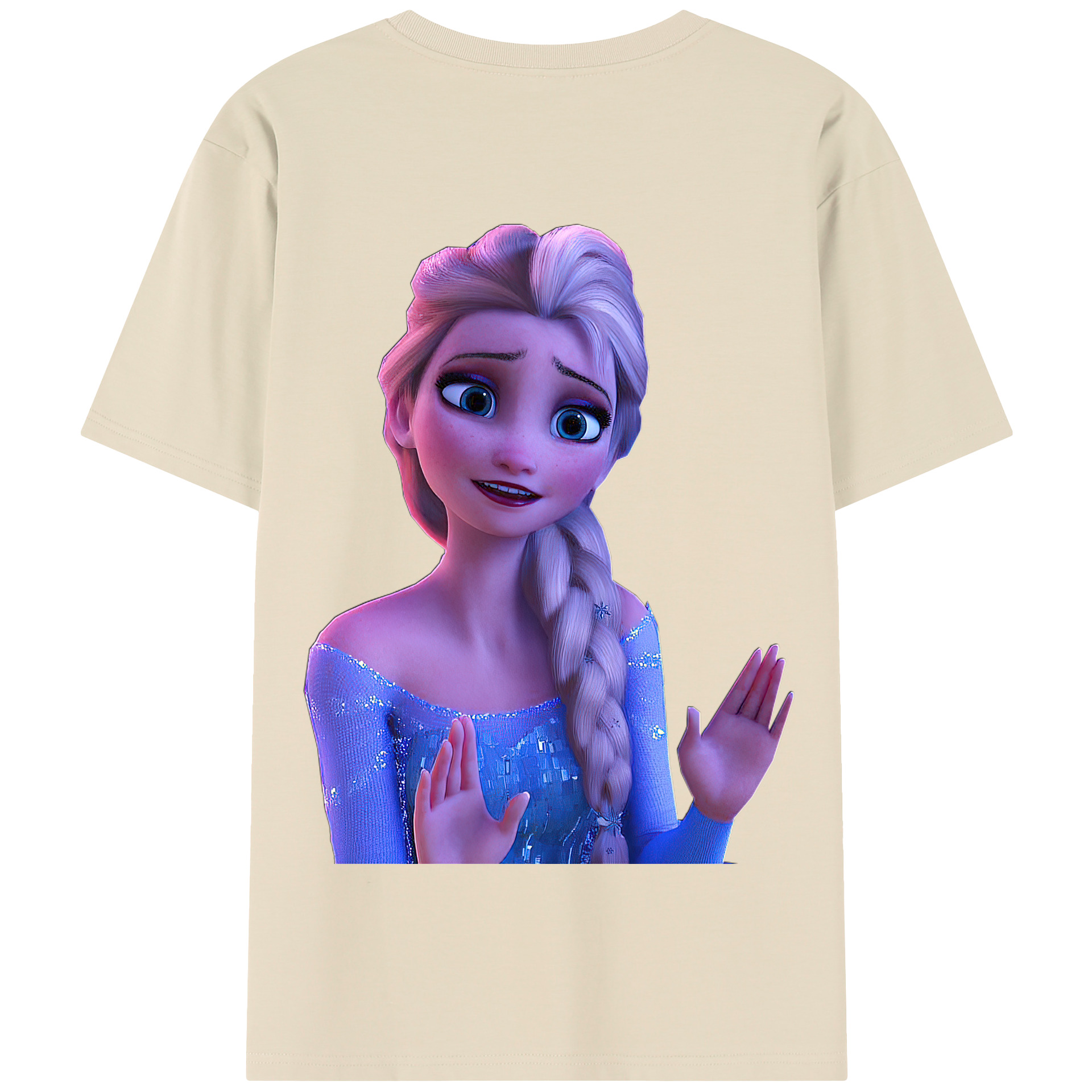 （画像用） アナと雪の女王 アンナ エルサ Frozen Anna Elsa 綿100％半袖Tシャツ（背面プリント）