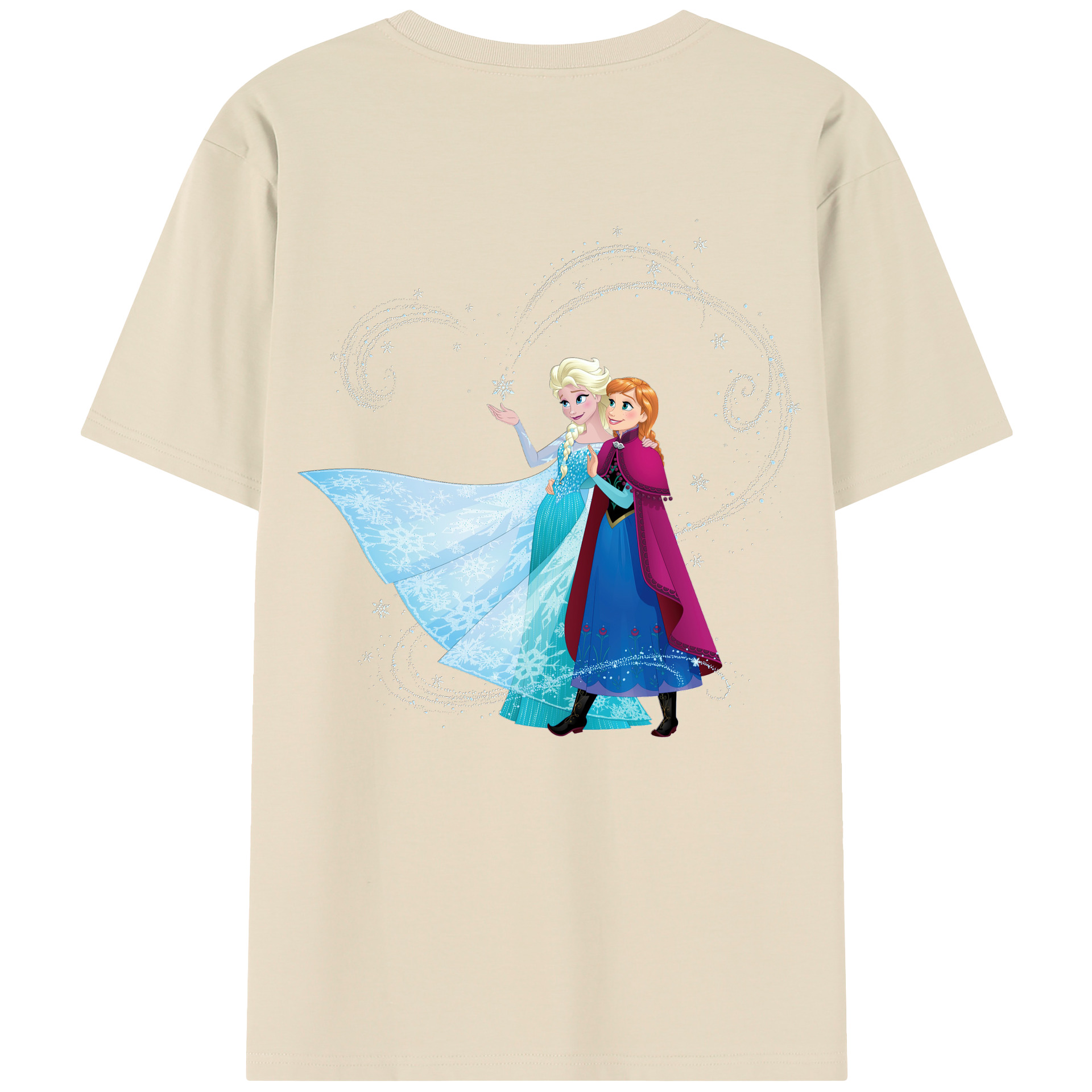 （画像用） アナと雪の女王 アンナ エルサ Frozen Anna Elsa 綿100％半袖Tシャツ（背面プリント）