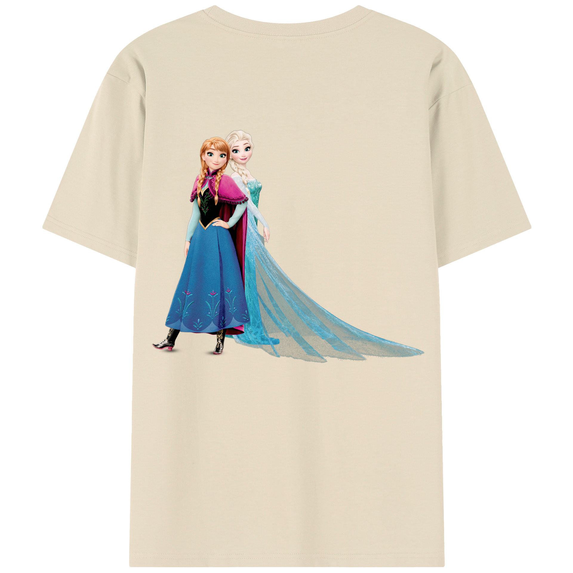 （画像用） アナと雪の女王 アンナ エルサ Frozen Anna Elsa 綿100％半袖Tシャツ（背面プリント）