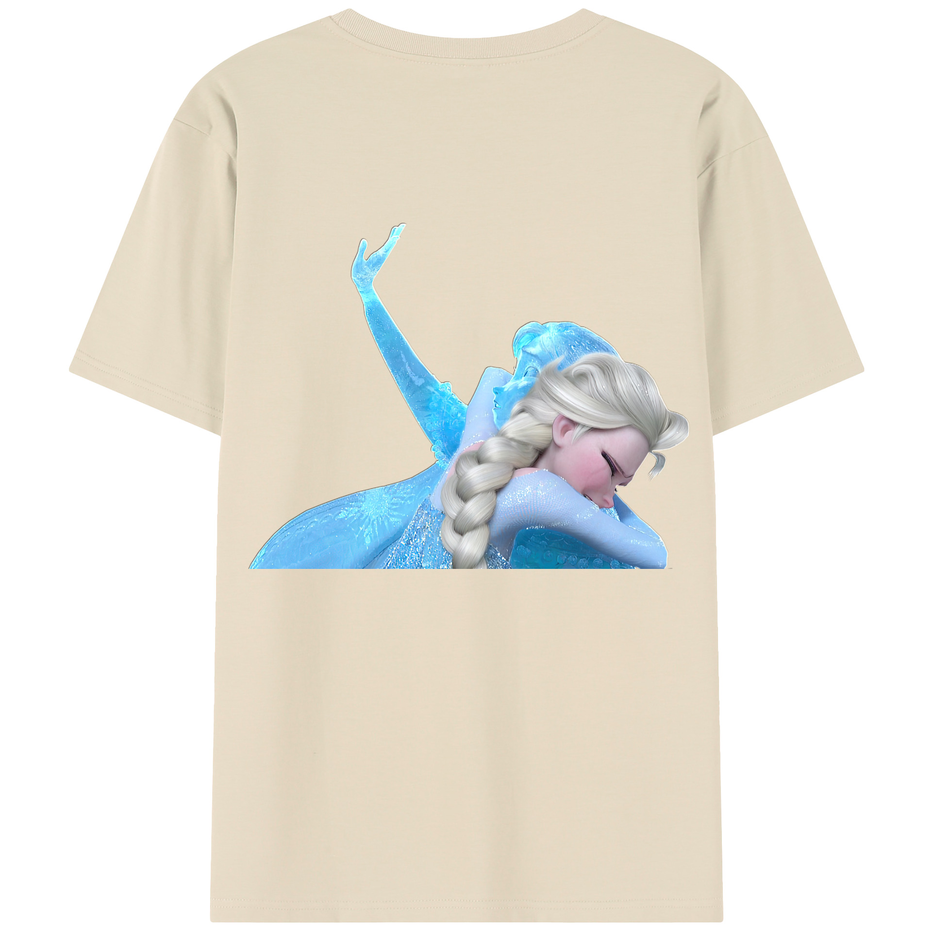 （画像用） アナと雪の女王 アンナ エルサ Frozen Anna Elsa 綿100％半袖Tシャツ（背面プリント）