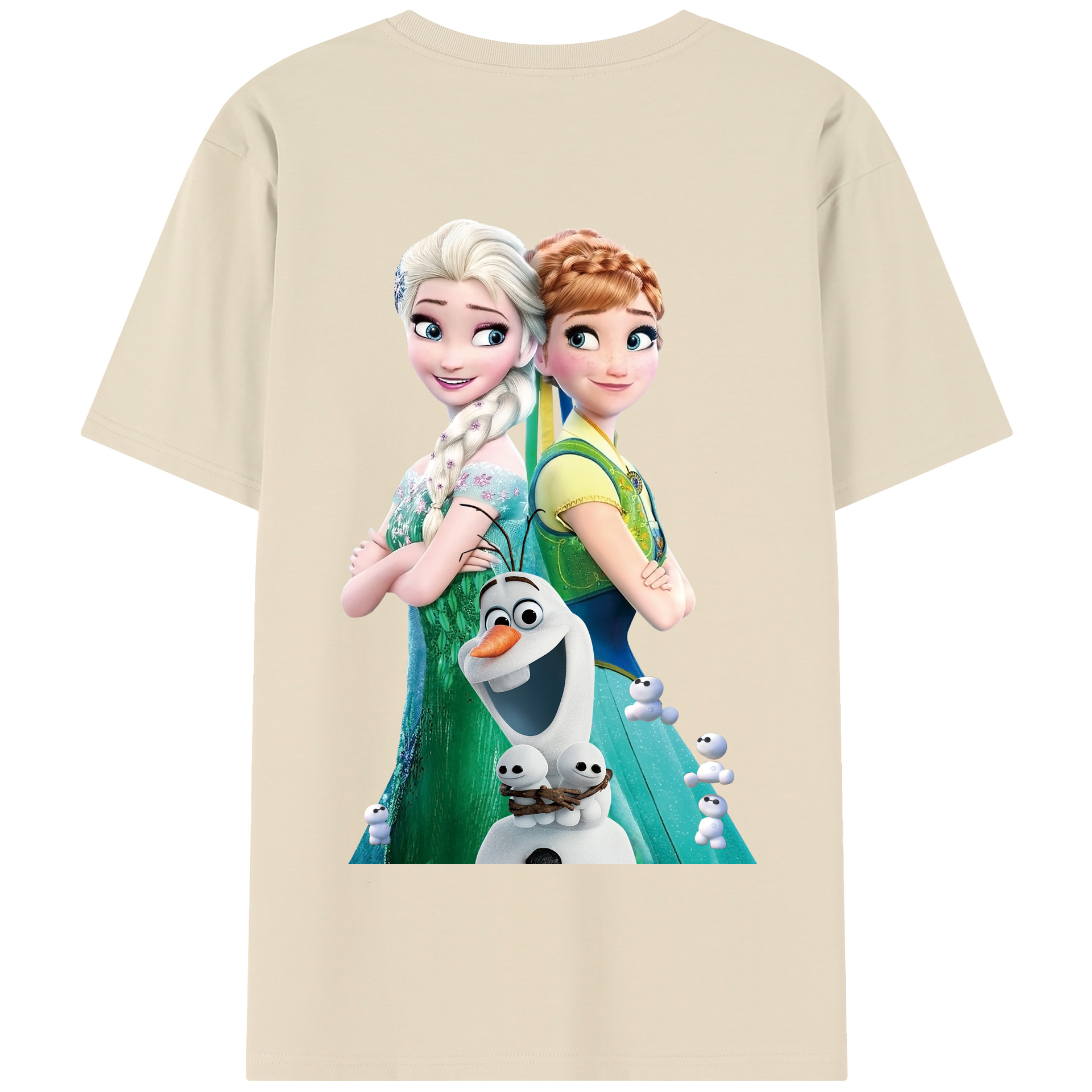 （画像用） アナと雪の女王 アンナ エルサ Frozen Anna Elsa 綿100％半袖Tシャツ（背面プリント）