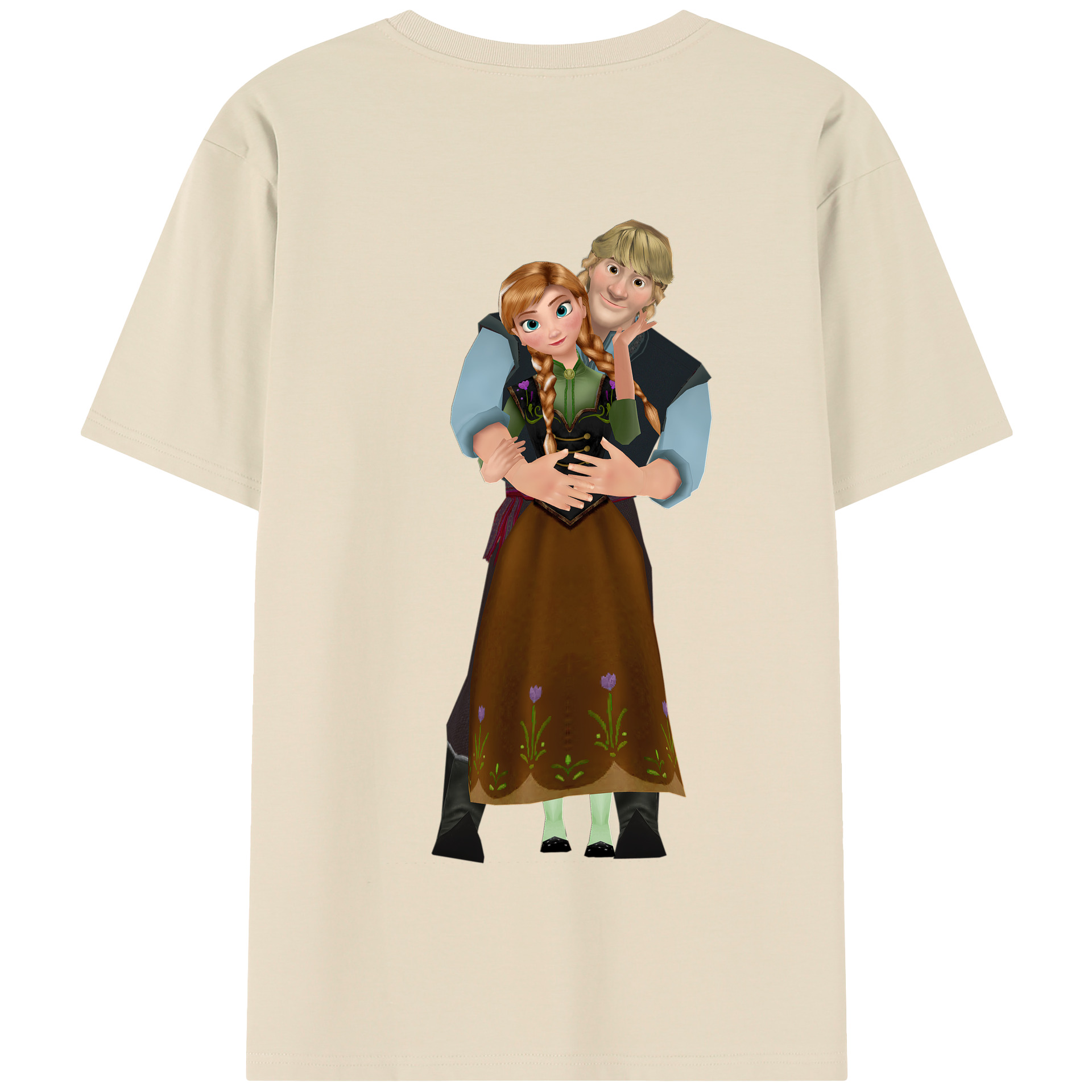 （画像用） アナと雪の女王 アンナ エルサ Frozen Anna Elsa 綿100％半袖Tシャツ（背面プリント）