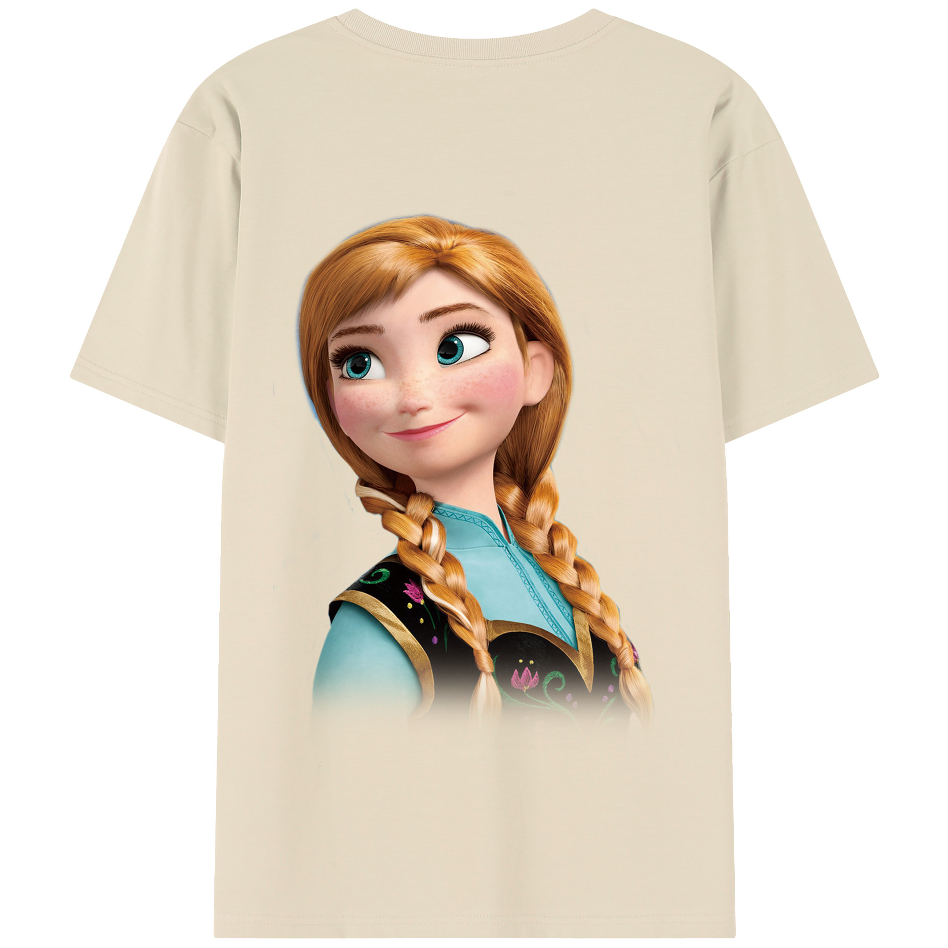 （画像用） アナと雪の女王 アンナ エルサ Frozen Anna Elsa 綿100％半袖Tシャツ（背面プリント）