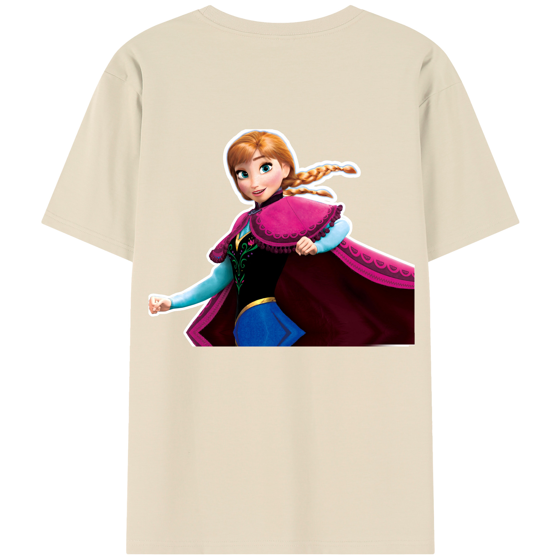（画像用） アナと雪の女王 アンナ エルサ Frozen Anna Elsa 綿100％半袖Tシャツ（背面プリント）