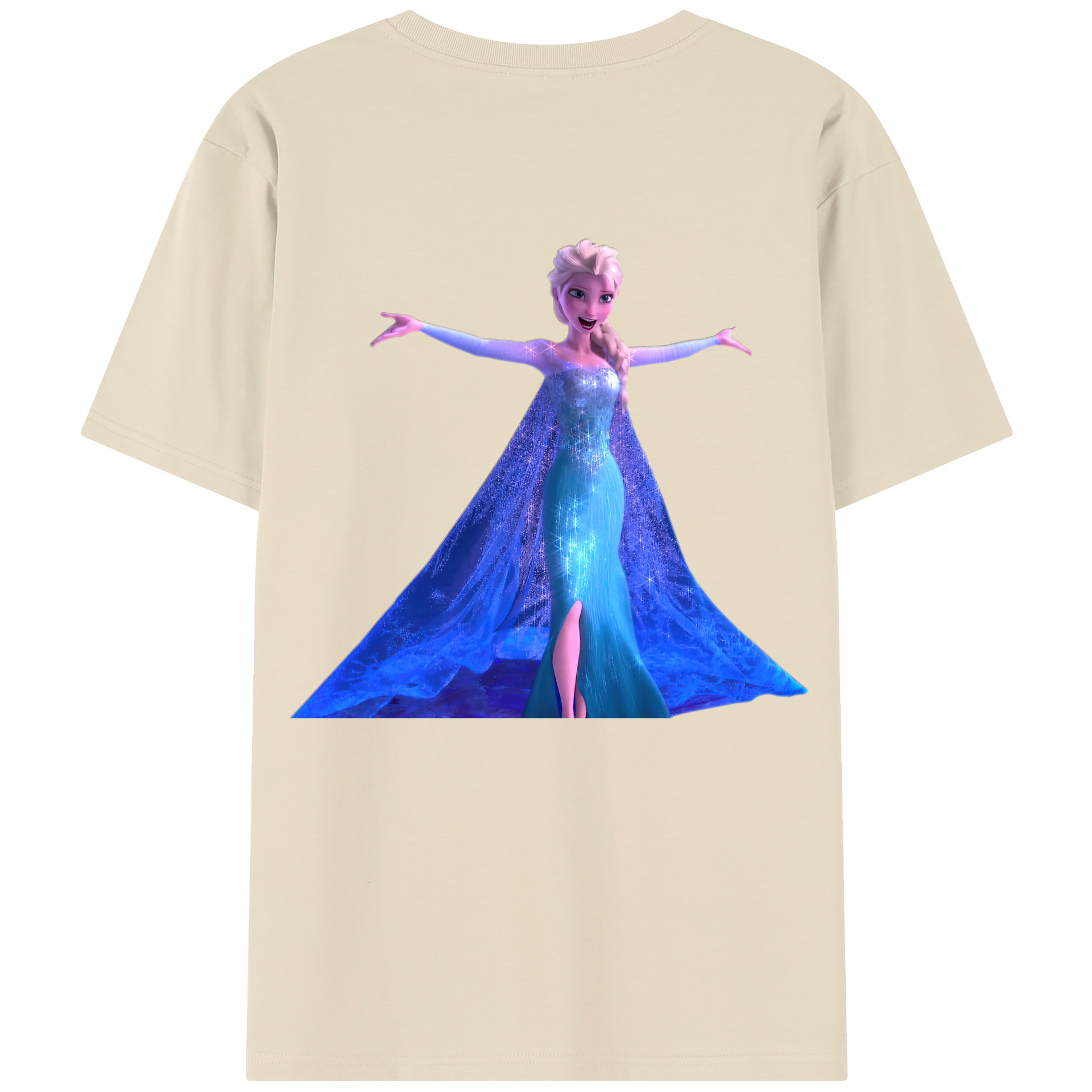 （画像用） アナと雪の女王 アンナ エルサ Frozen Anna Elsa 綿100％半袖Tシャツ（背面プリント）