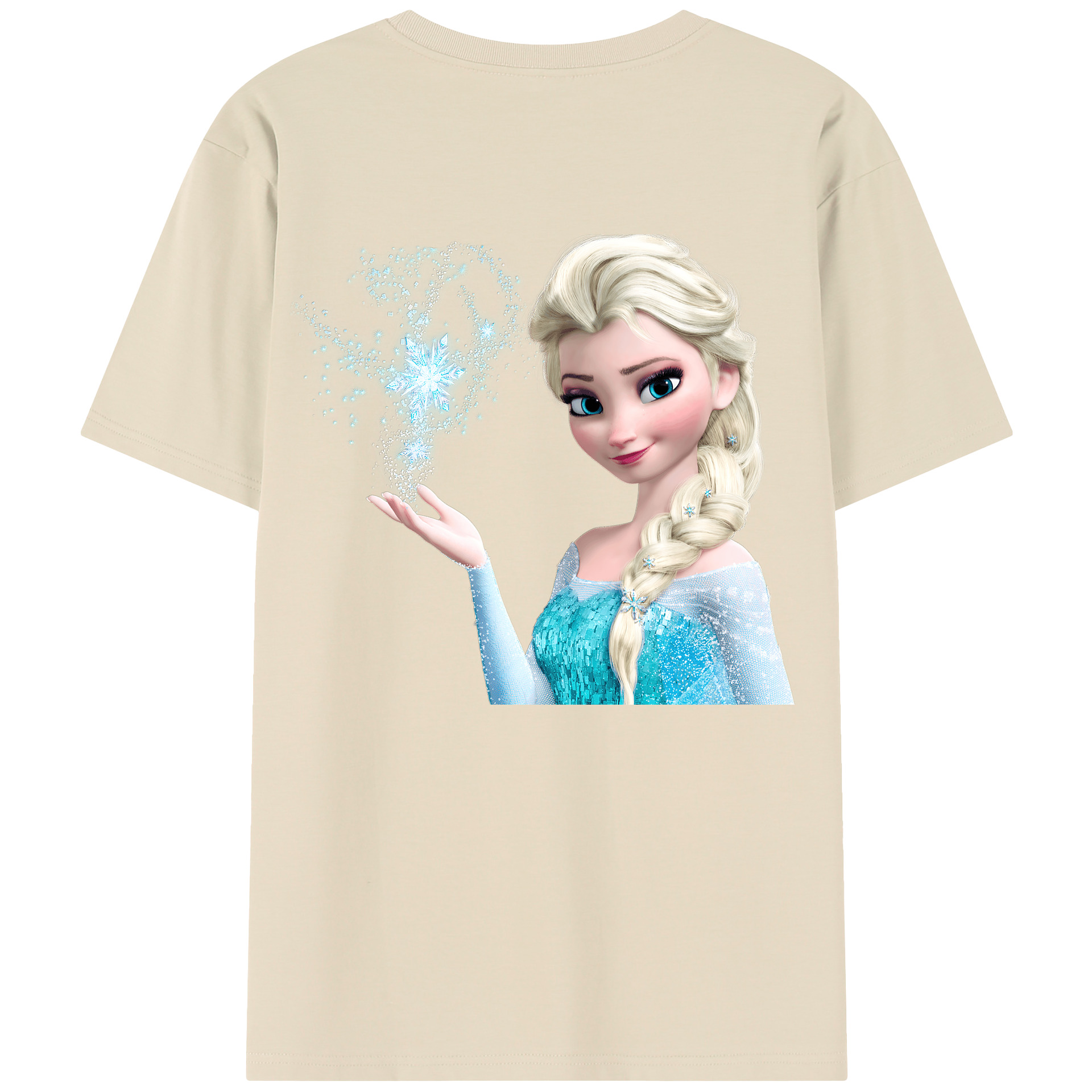 （画像用） アナと雪の女王 アンナ エルサ Frozen Anna Elsa 綿100％半袖Tシャツ（背面プリント）