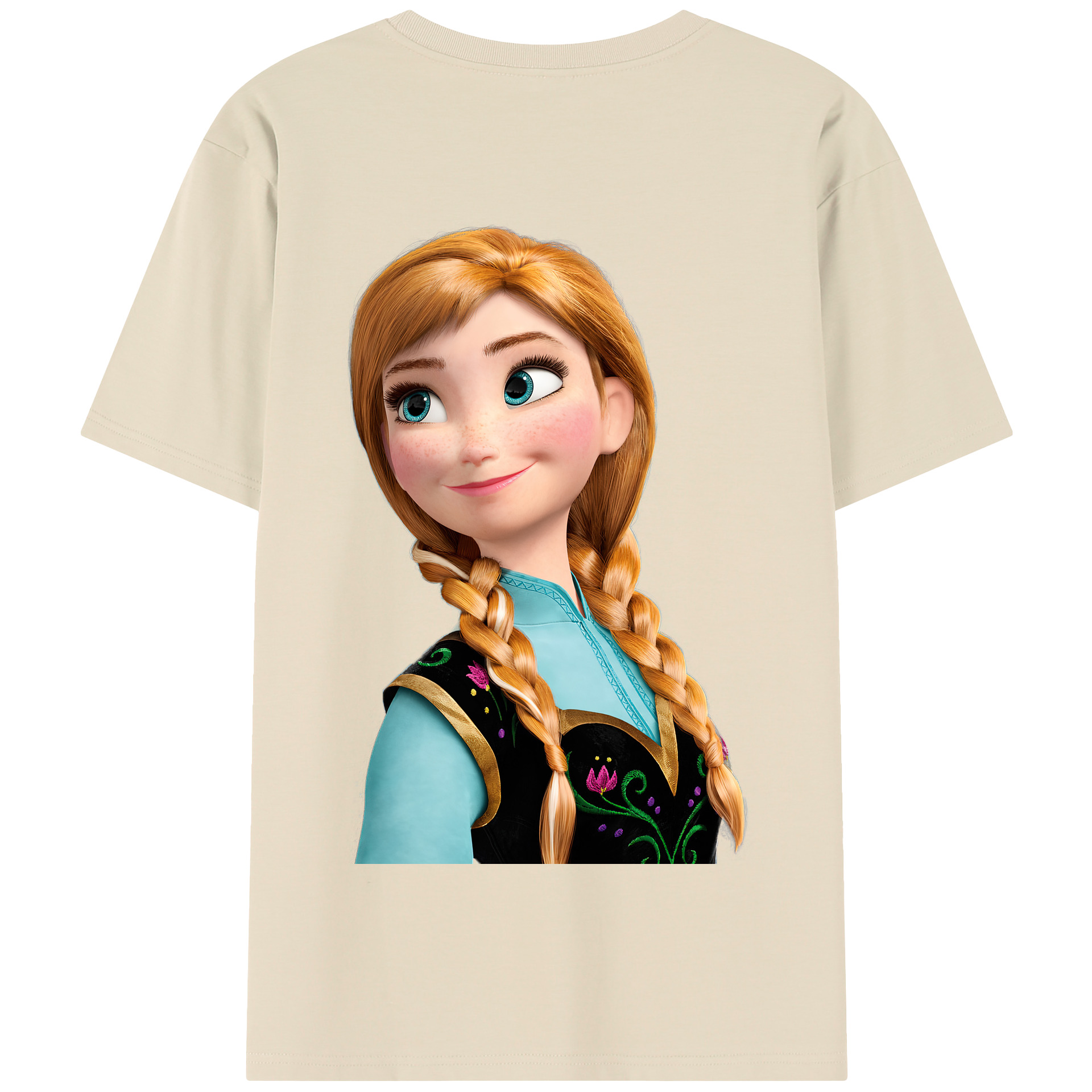 （画像用） アナと雪の女王 アンナ エルサ Frozen Anna Elsa 綿100％半袖Tシャツ（背面プリント）