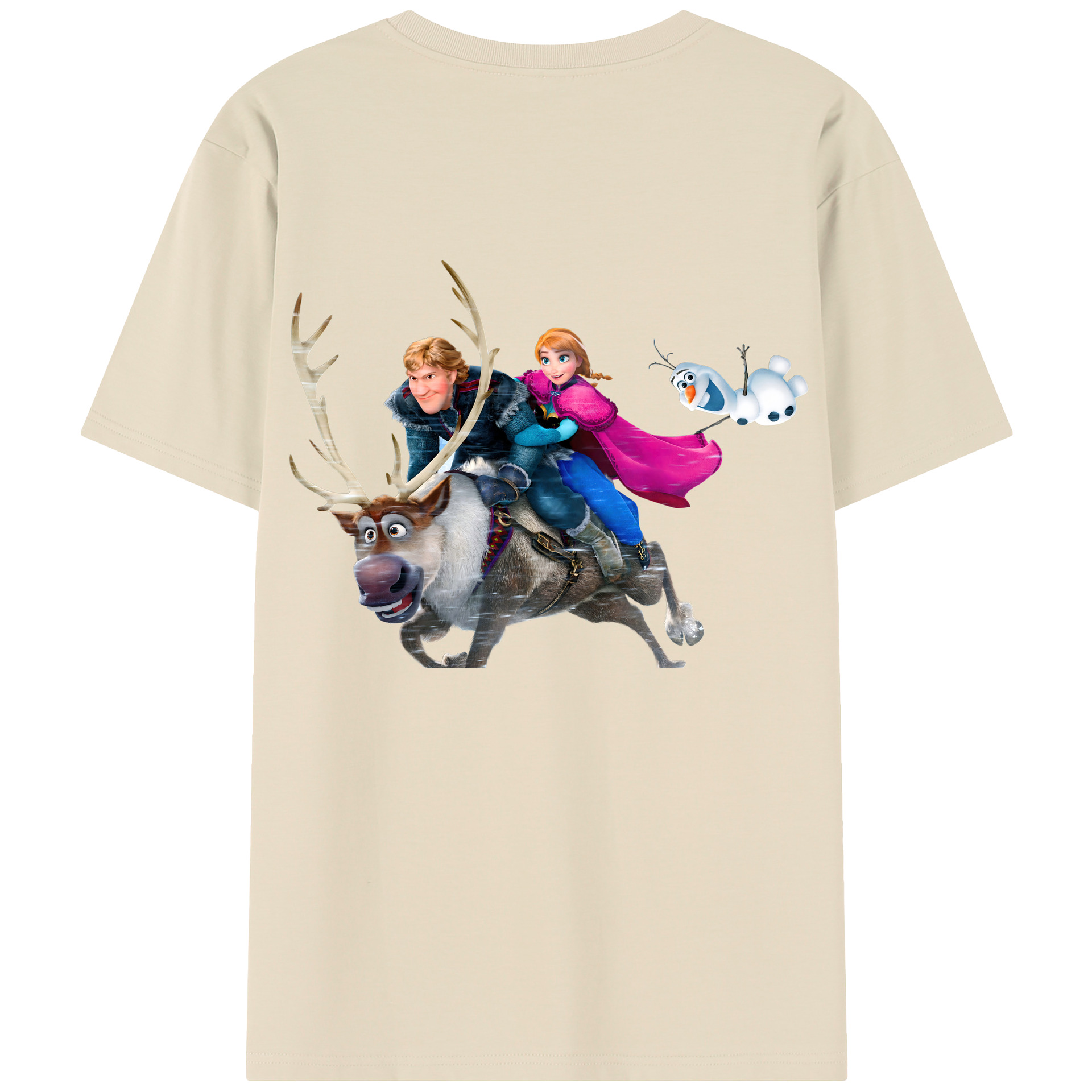 （画像用） アナと雪の女王 アンナ エルサ Frozen Anna Elsa 綿100％半袖Tシャツ（背面プリント）