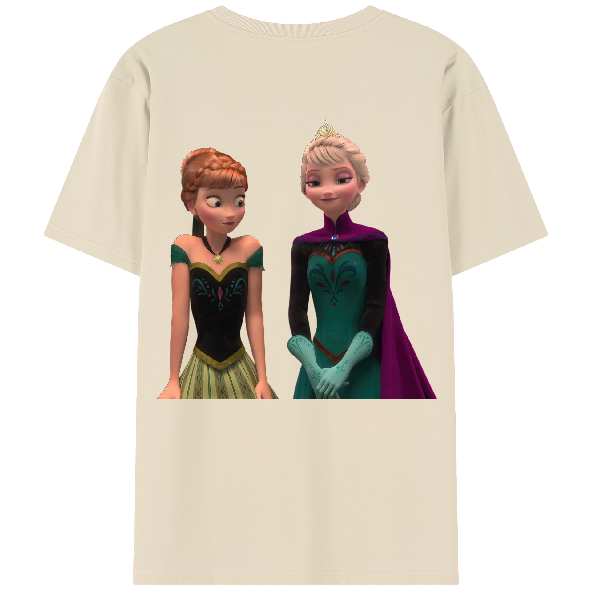 （画像用） アナと雪の女王 アンナ エルサ Frozen Anna Elsa 綿100％半袖Tシャツ（背面プリント）