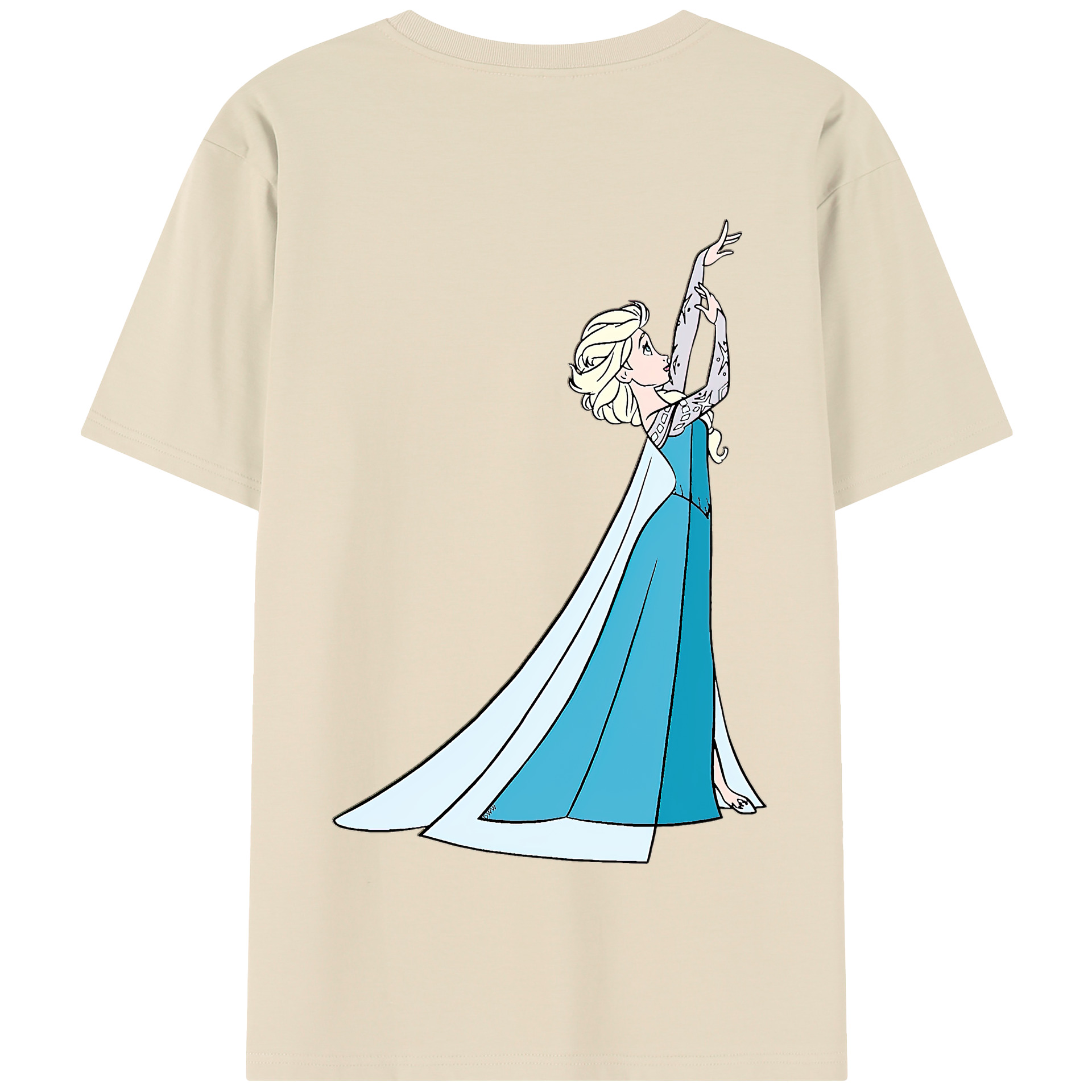 （画像用） アナと雪の女王 アンナ エルサ Frozen Anna Elsa 綿100％半袖Tシャツ（背面プリント）