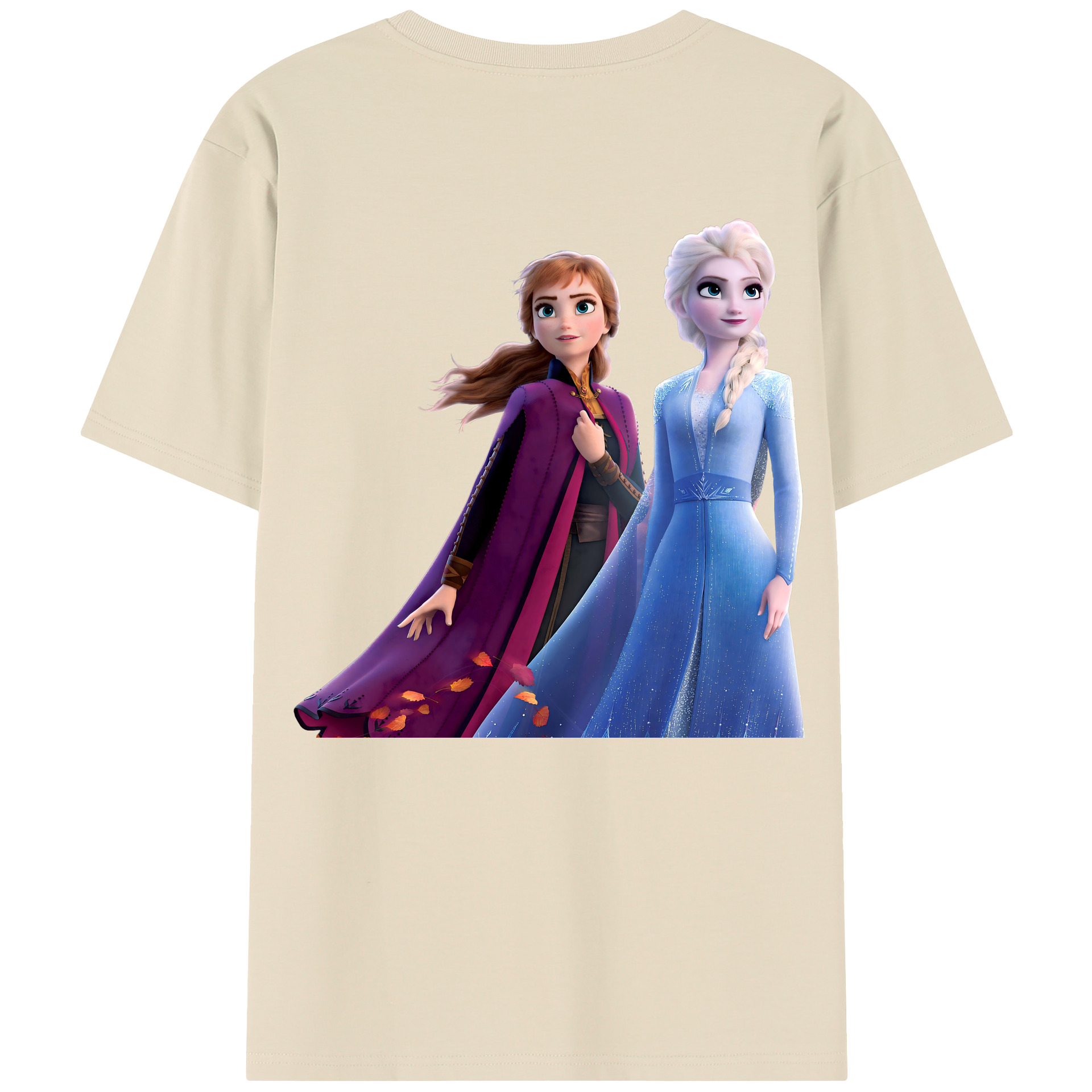 （画像用） アナと雪の女王 アンナ エルサ Frozen Anna Elsa 綿100％半袖Tシャツ（背面プリント）
