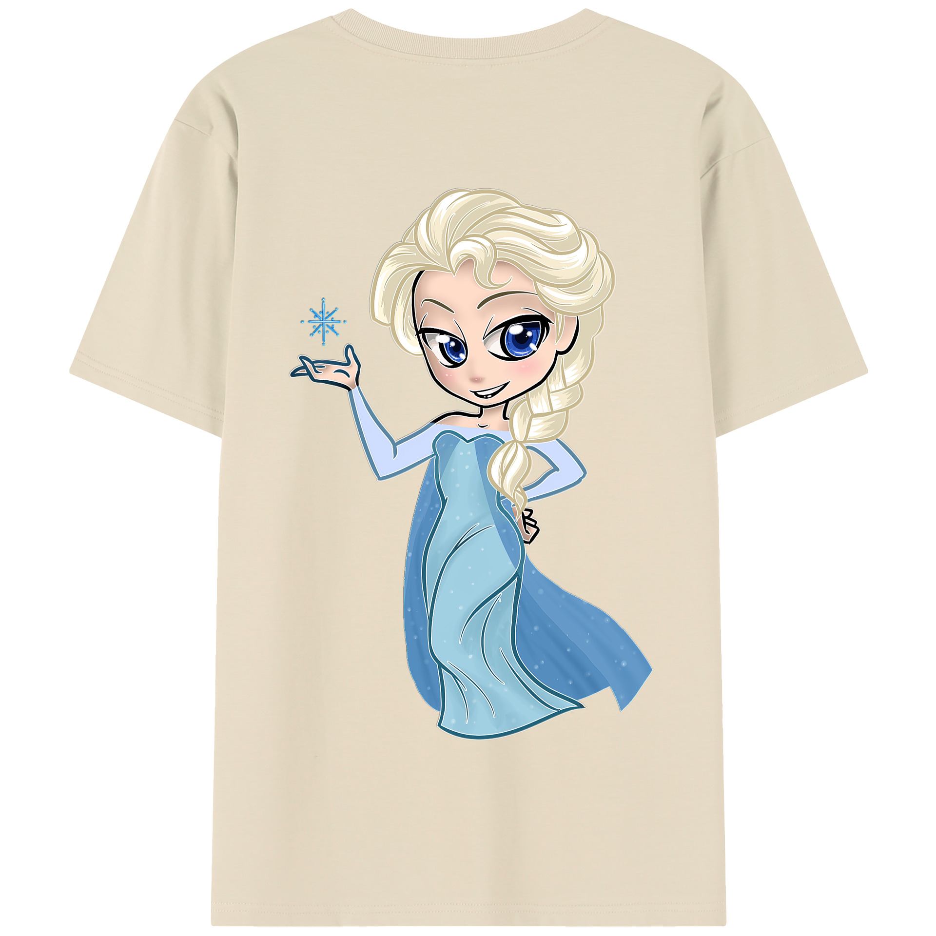 （画像用） アナと雪の女王 アンナ エルサ Frozen Anna Elsa 綿100％半袖Tシャツ（背面プリント）