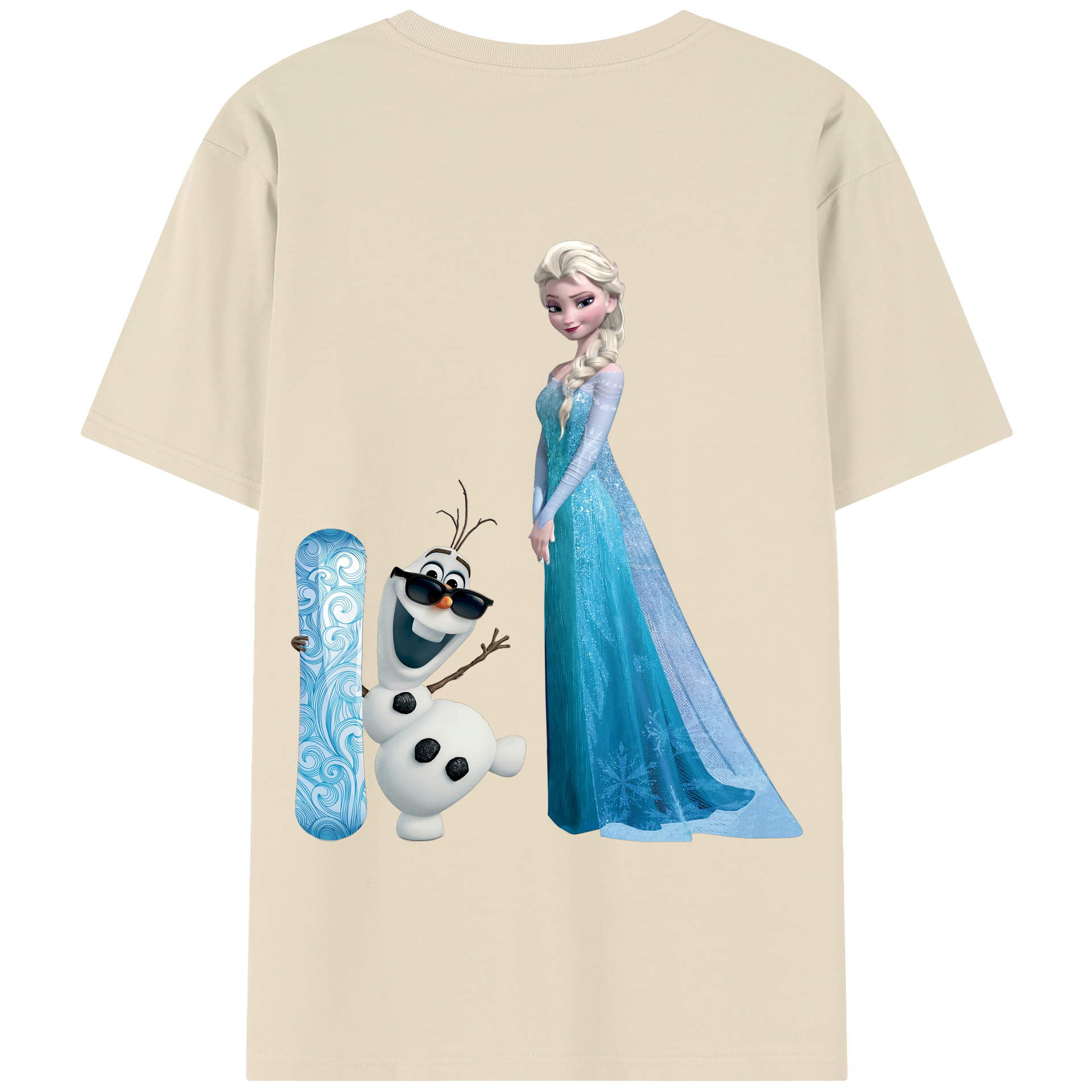 （画像用） アナと雪の女王 アンナ エルサ Frozen Anna Elsa 綿100％半袖Tシャツ（背面プリント）