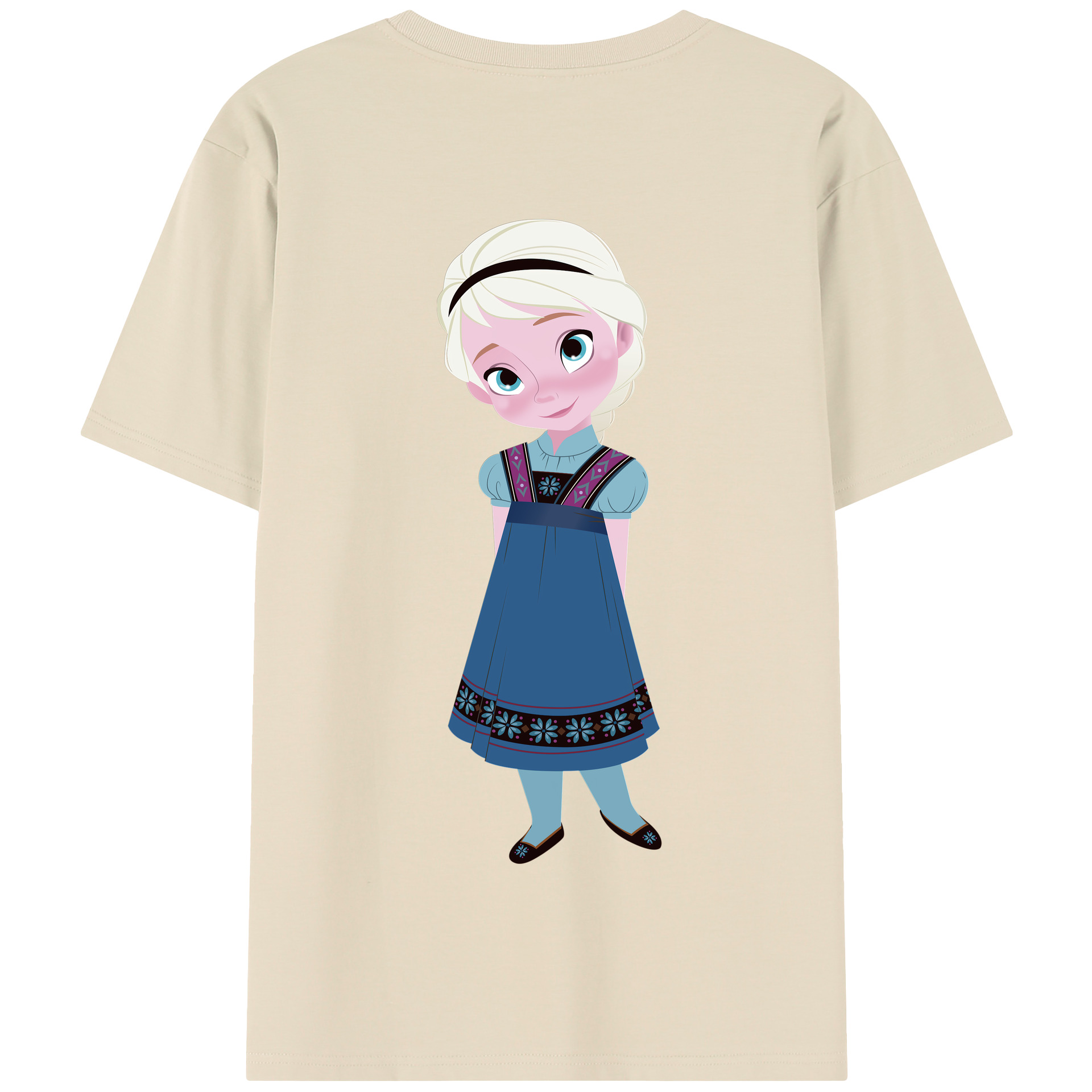 （画像用） アナと雪の女王 アンナ エルサ Frozen Anna Elsa 綿100％半袖Tシャツ（背面プリント）