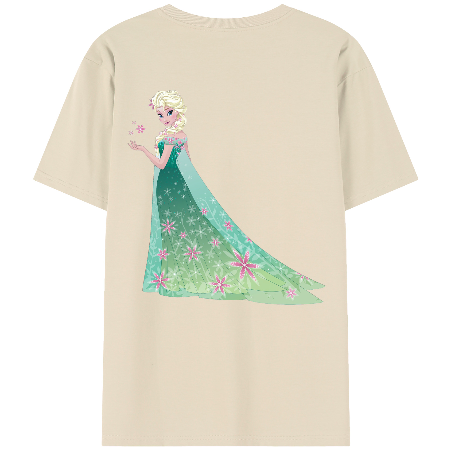 （画像用） アナと雪の女王 アンナ エルサ Frozen Anna Elsa 綿100％半袖Tシャツ（背面プリント）