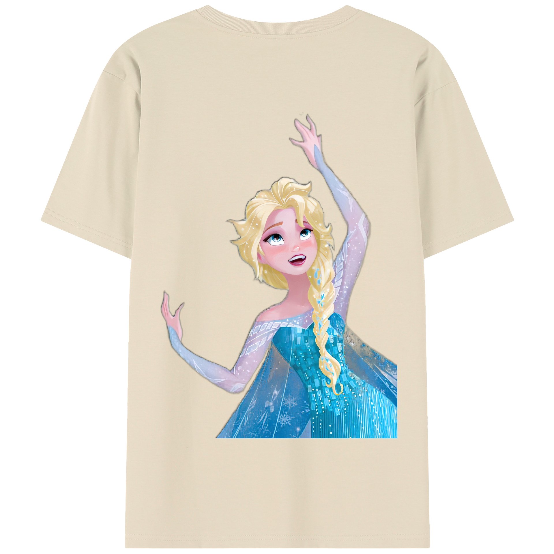 （画像用） アナと雪の女王 アンナ エルサ Frozen Anna Elsa 綿100％半袖Tシャツ（背面プリント）
