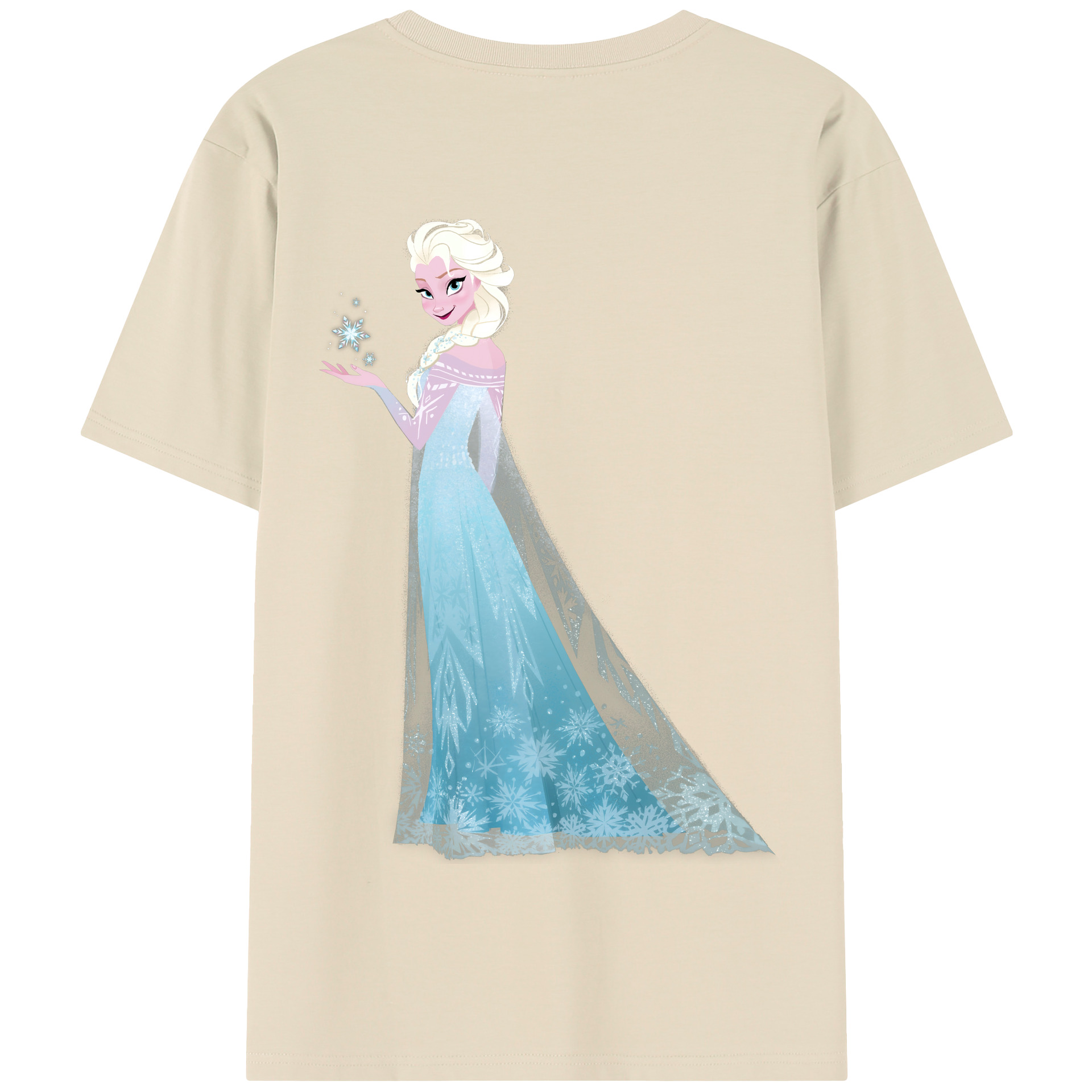 （画像用） アナと雪の女王 アンナ エルサ Frozen Anna Elsa 綿100％半袖Tシャツ（背面プリント）