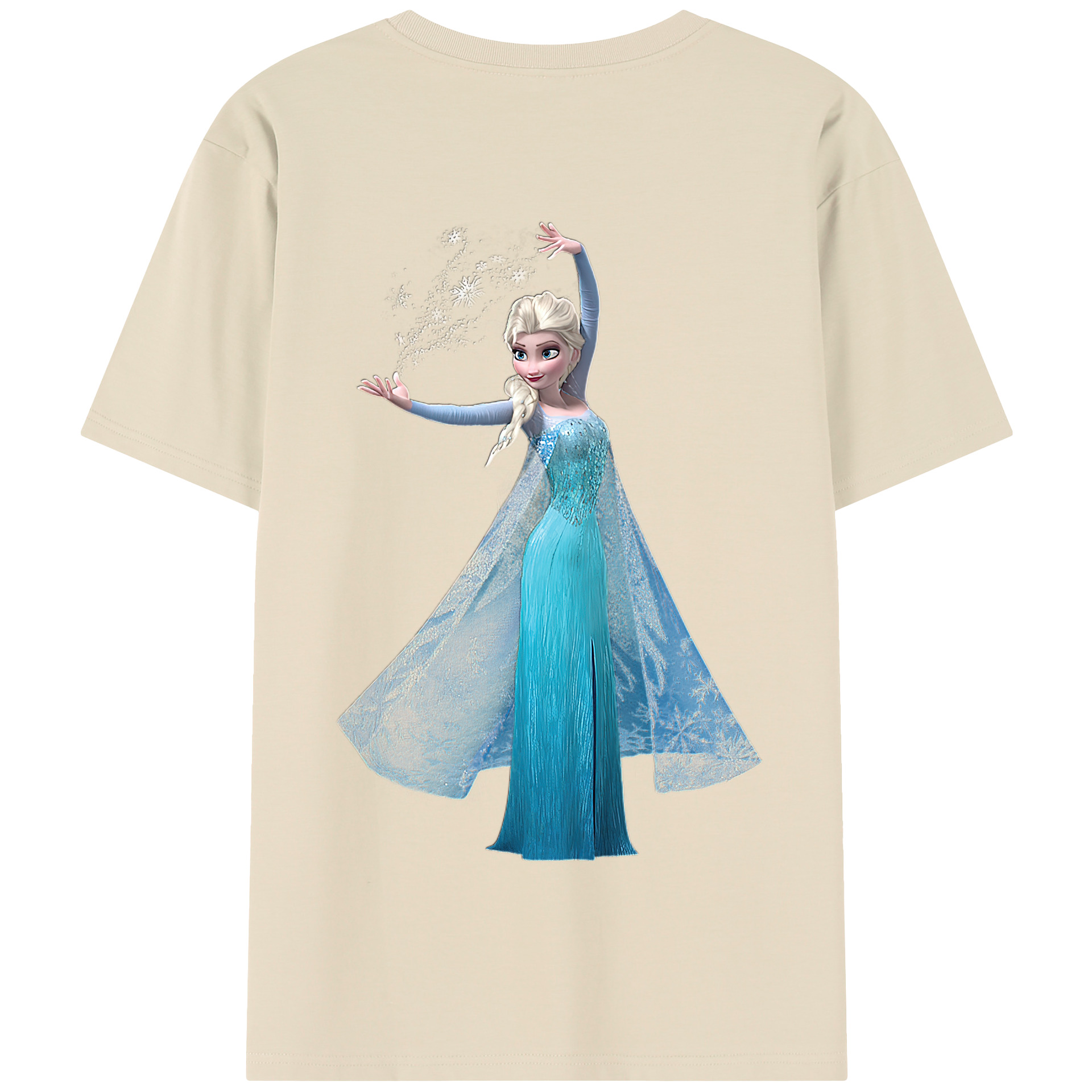 （画像用） アナと雪の女王 アンナ エルサ Frozen Anna Elsa 綿100％半袖Tシャツ（背面プリント）