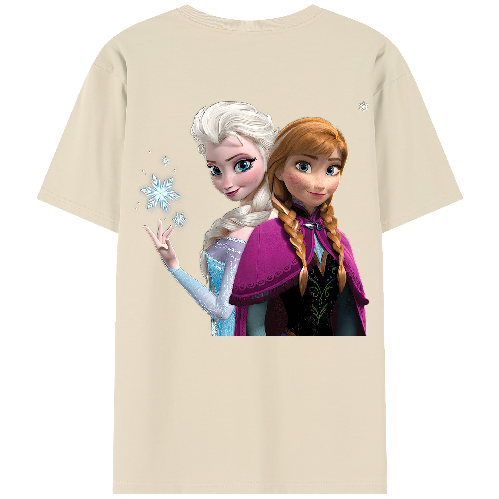 （画像用） アナと雪の女王 アンナ エルサ Frozen Anna Elsa 綿100％半袖Tシャツ（背面プリント）