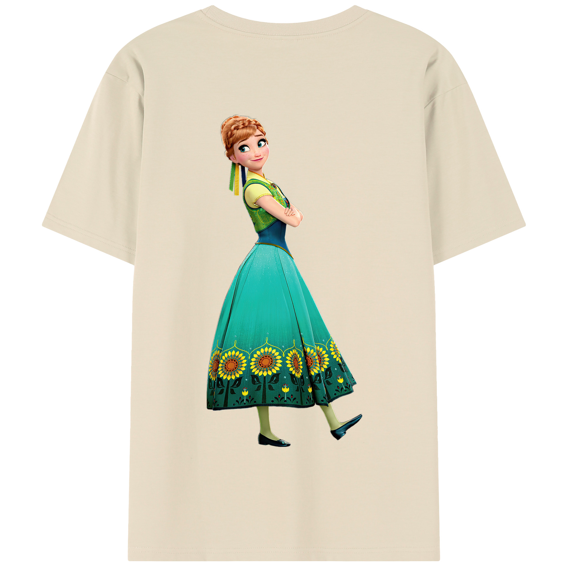 （画像用） アナと雪の女王 アンナ エルサ Frozen Anna Elsa 綿100％半袖Tシャツ（背面プリント）