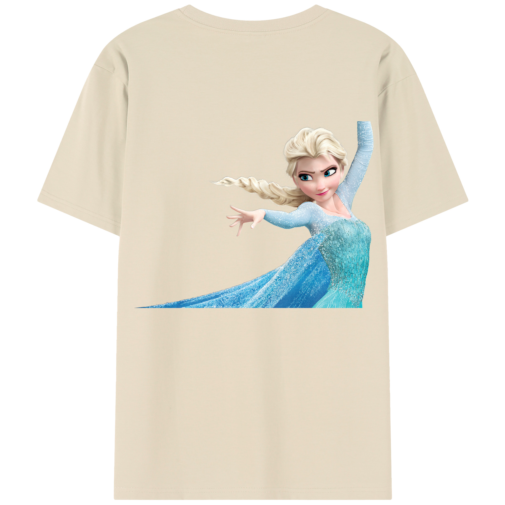 （画像用） アナと雪の女王 アンナ エルサ Frozen Anna Elsa 綿100％半袖Tシャツ（背面プリント）