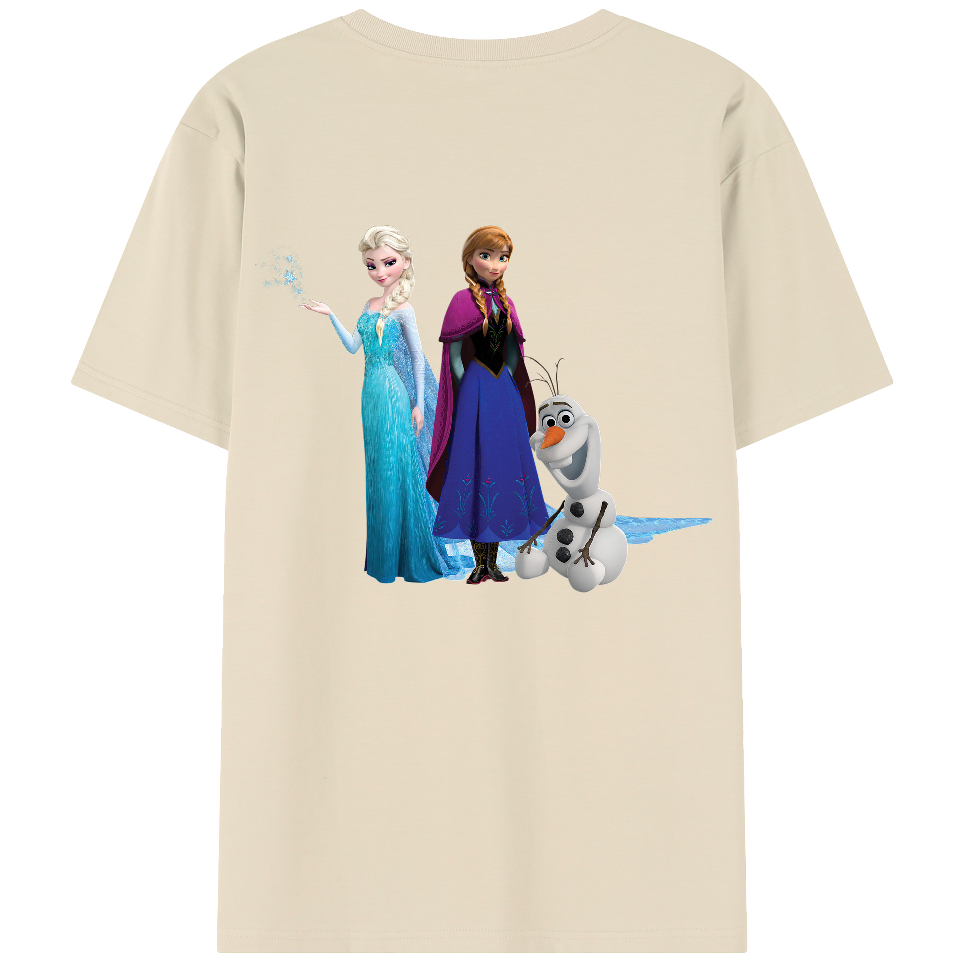 （画像用） アナと雪の女王 アンナ エルサ Frozen Anna Elsa 綿100％半袖Tシャツ（背面プリント）