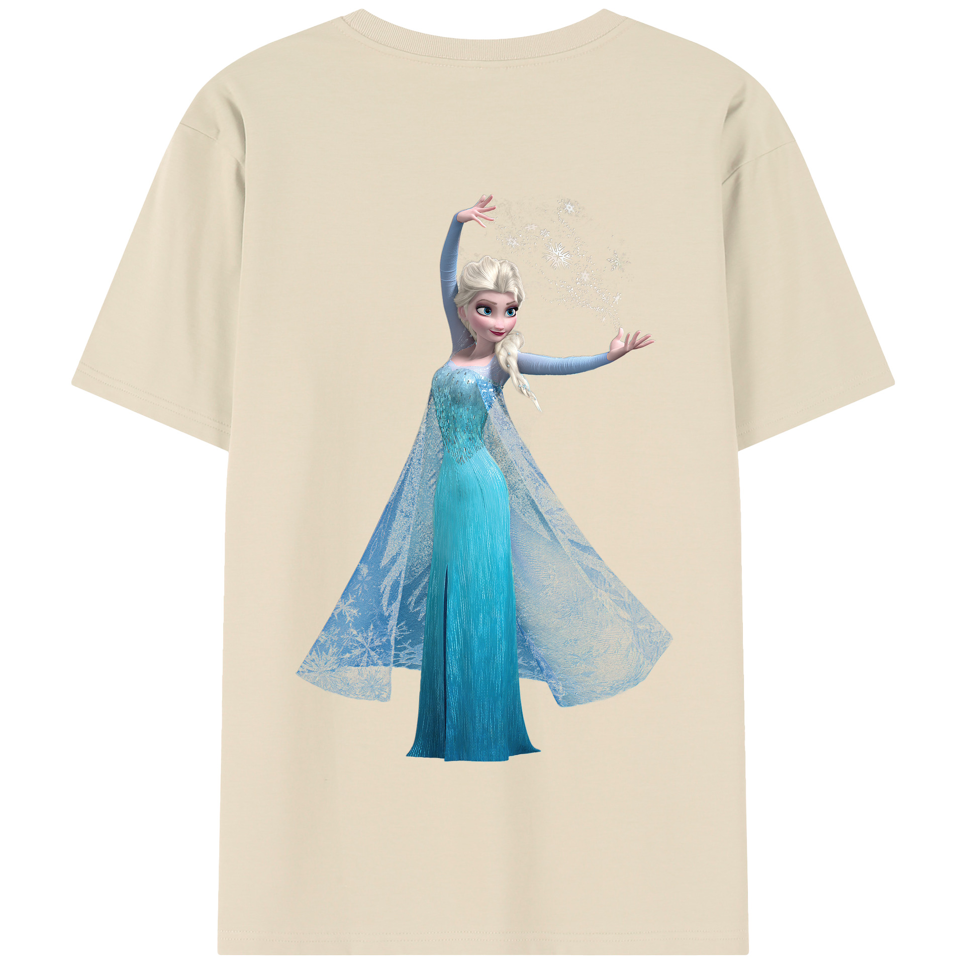 （画像用） アナと雪の女王 アンナ エルサ Frozen Anna Elsa 綿100％半袖Tシャツ（背面プリント）