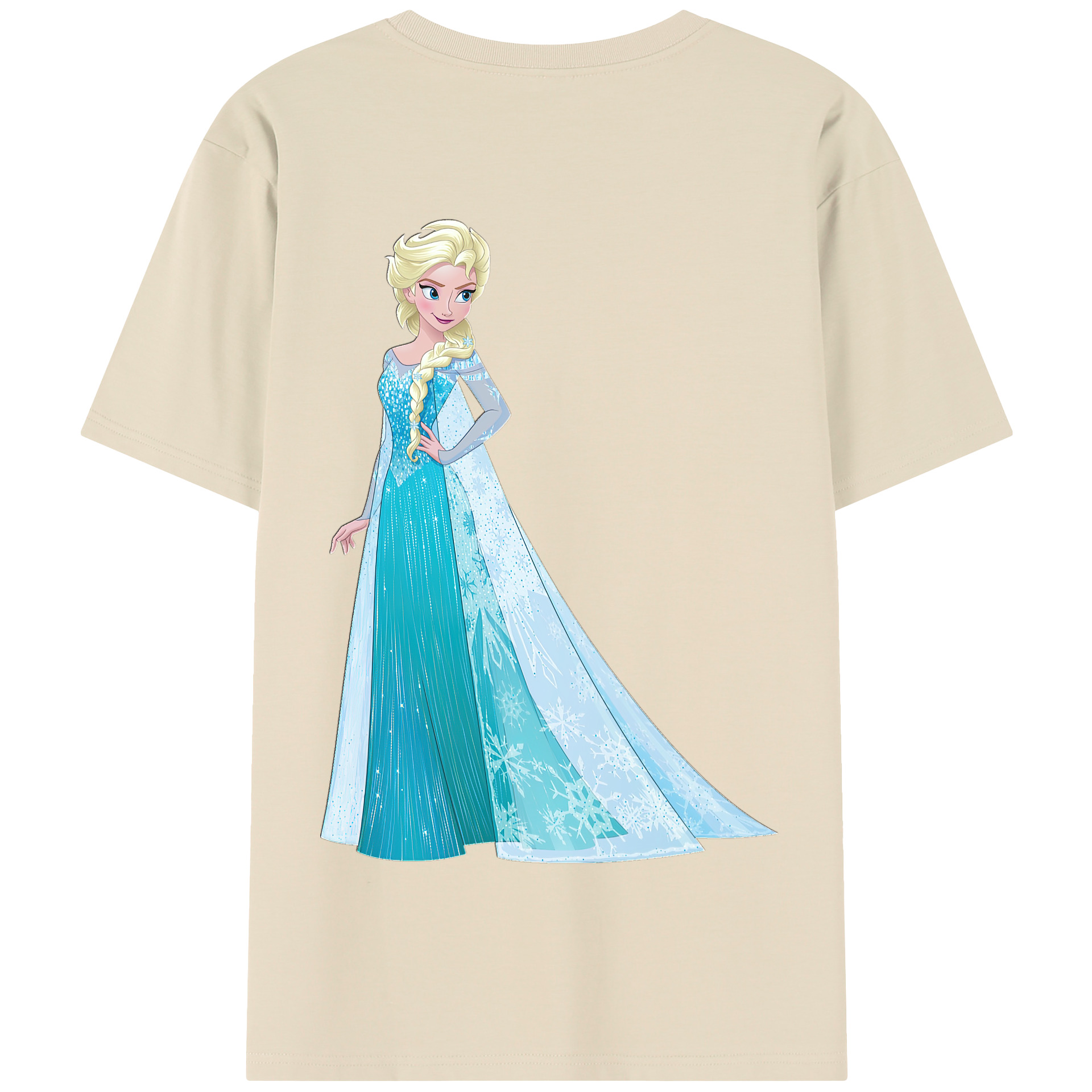 （画像用） アナと雪の女王 アンナ エルサ Frozen Anna Elsa 綿100％半袖Tシャツ（背面プリント）
