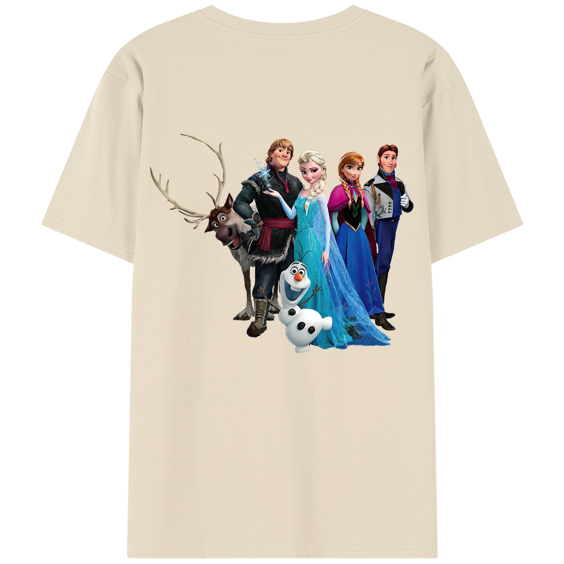 （画像用） アナと雪の女王 アンナ エルサ Frozen Anna Elsa 綿100％半袖Tシャツ（背面プリント）