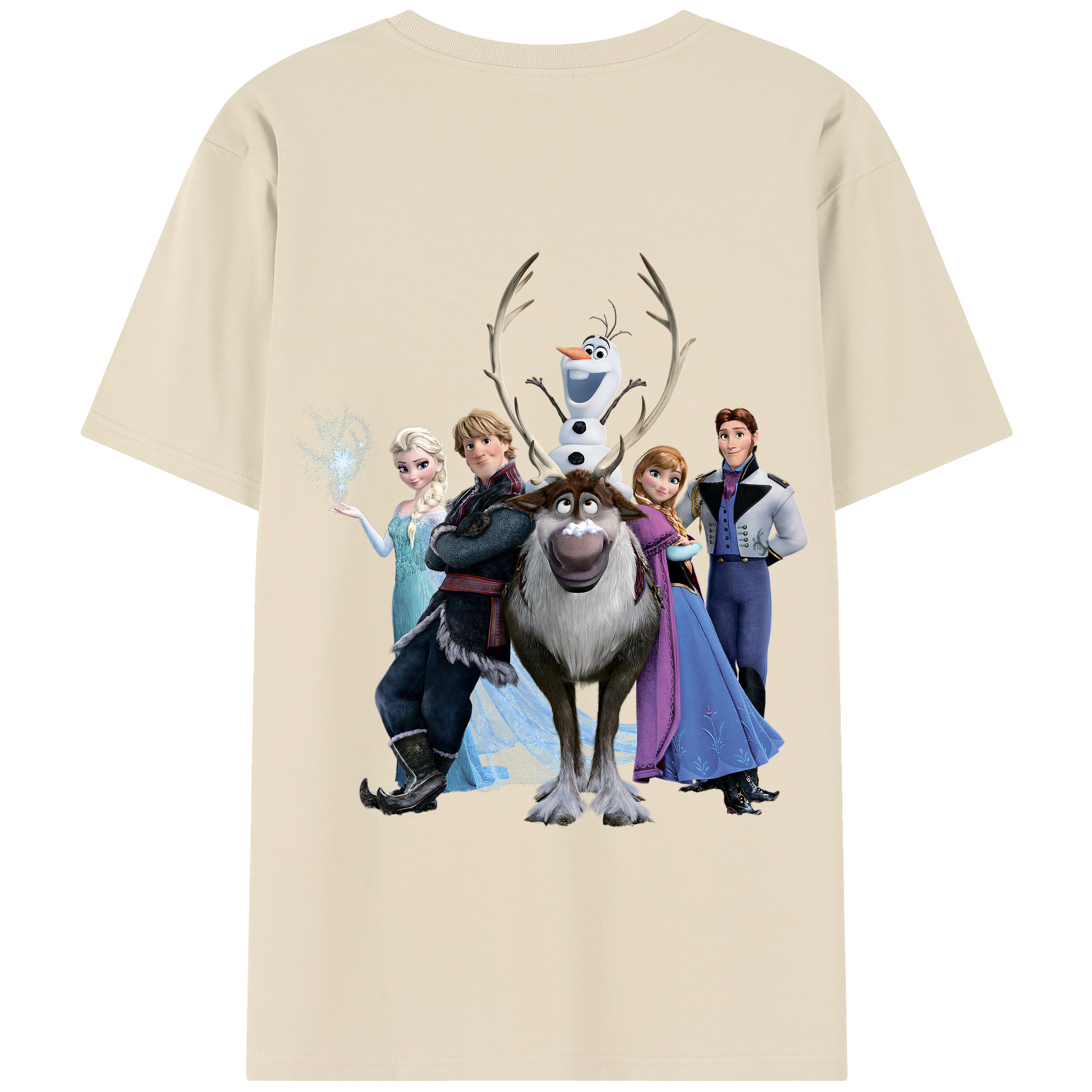 （画像用） アナと雪の女王 アンナ エルサ Frozen Anna Elsa 綿100％半袖Tシャツ（背面プリント）